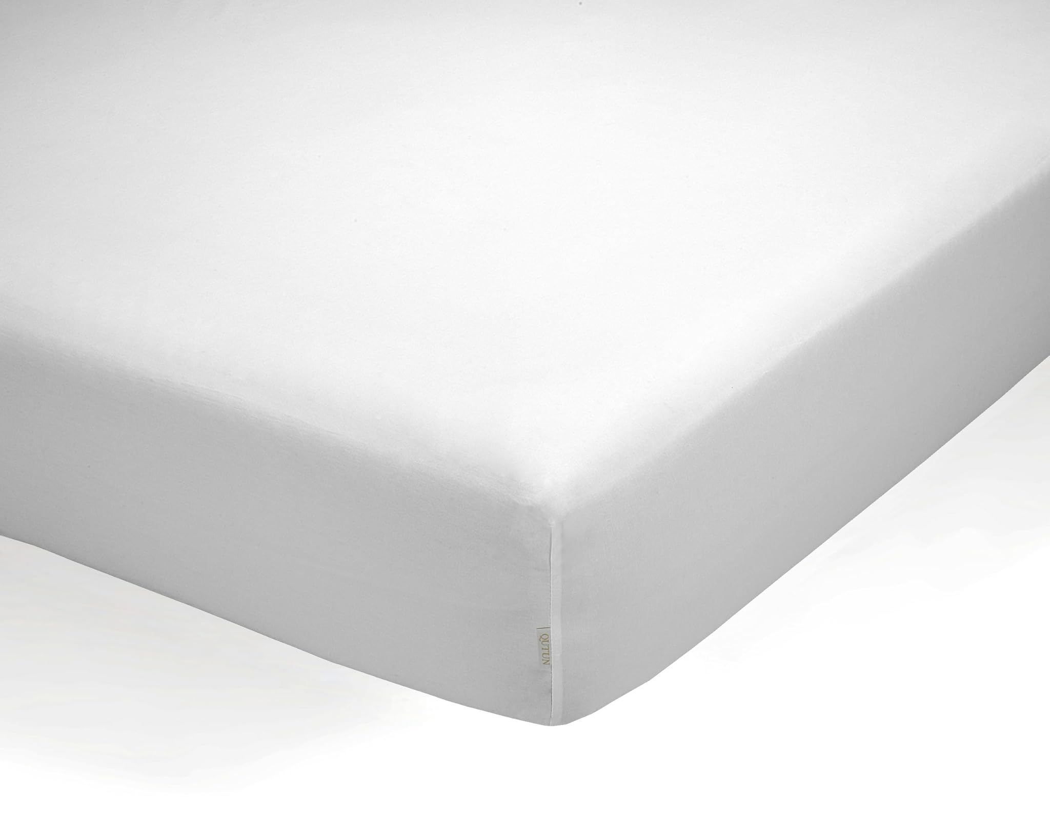 Sábana bajera ajustable de algodón orgánico color blanco. Cama de 150 cm.