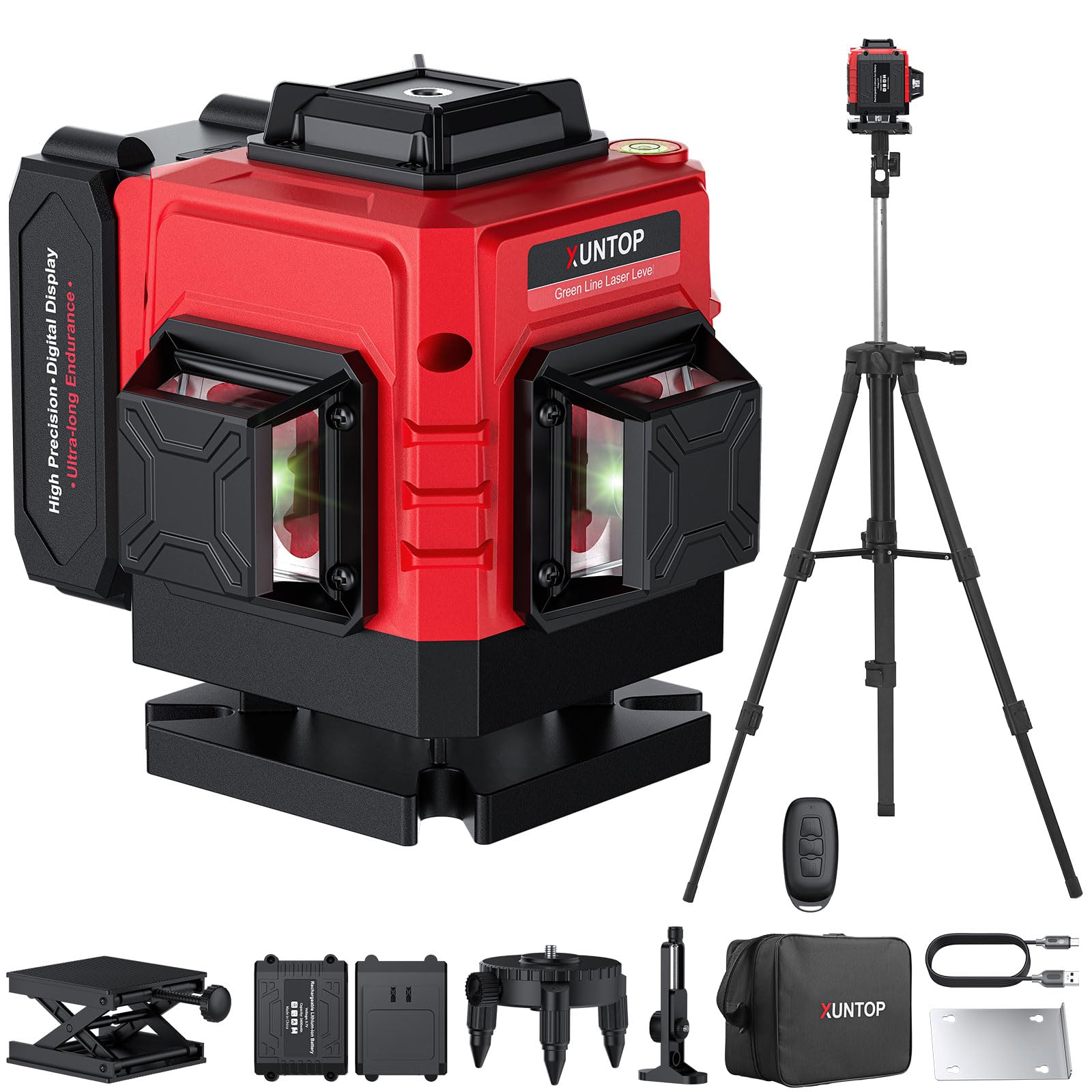 Xuntop Livello Laser 3D Verde Autolivellante 12 Linee