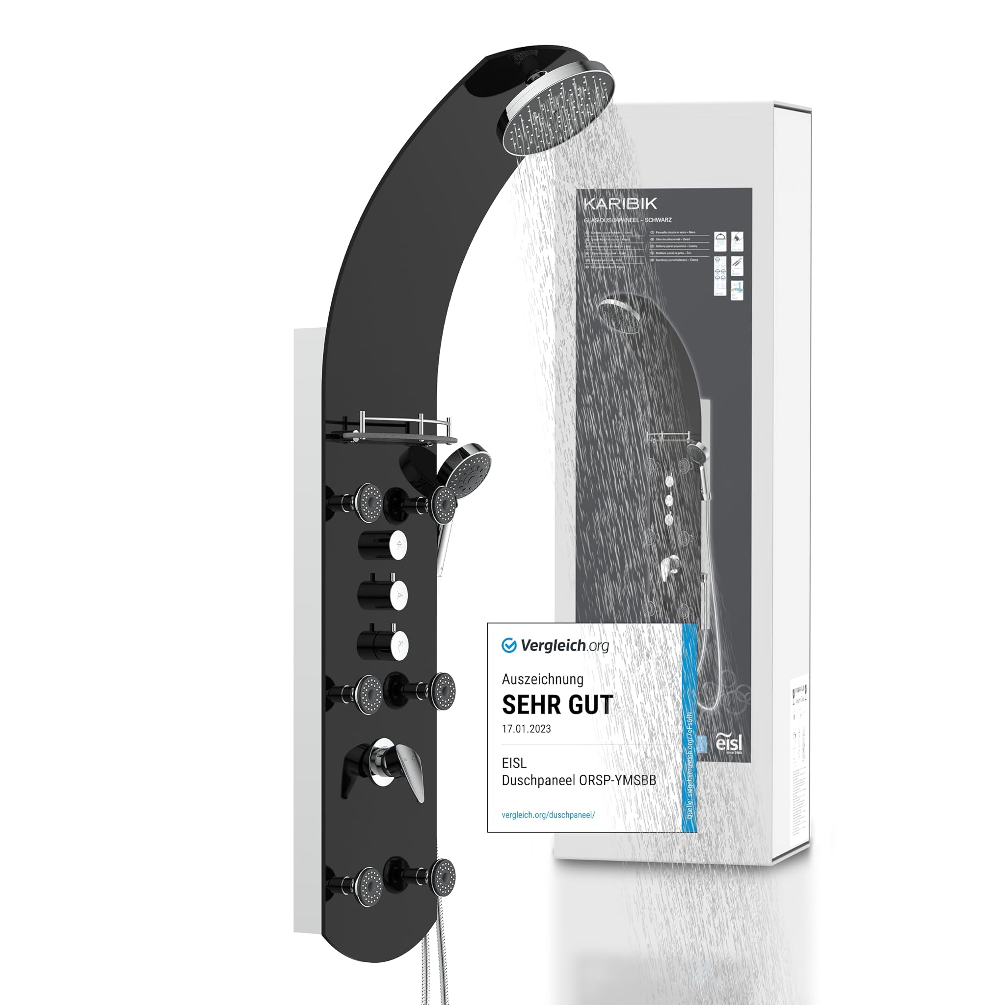 Eisl Caraibi - Pannello Doccia con Getto Benessere Nero