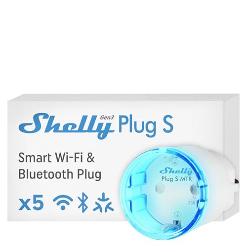 Shelly Plug S Gen3 Bianco - Presa Intelligente Wi-Fi (5 Pezzi)