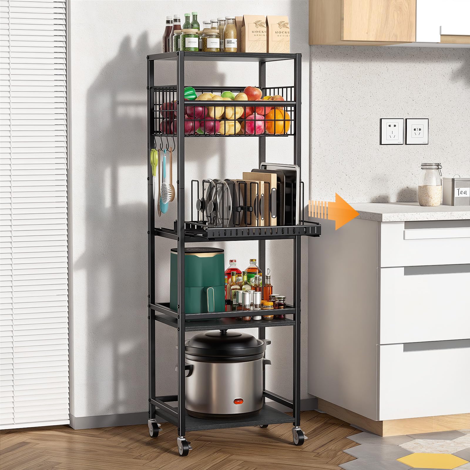 Housolution Carrello da Cucina a 5 Ripiani