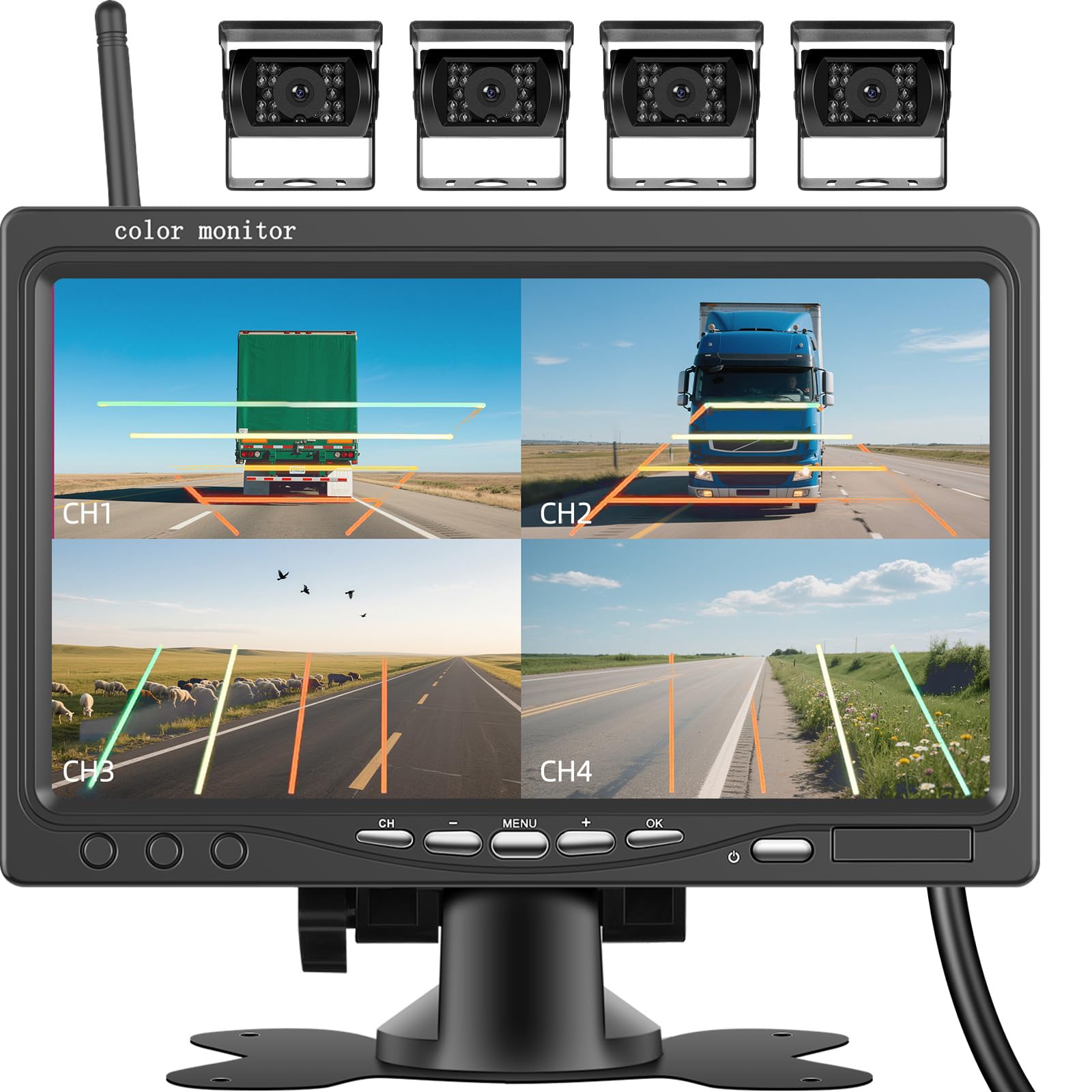 Telecamera Retromarcia Wireless 1080p con Schermo 7"