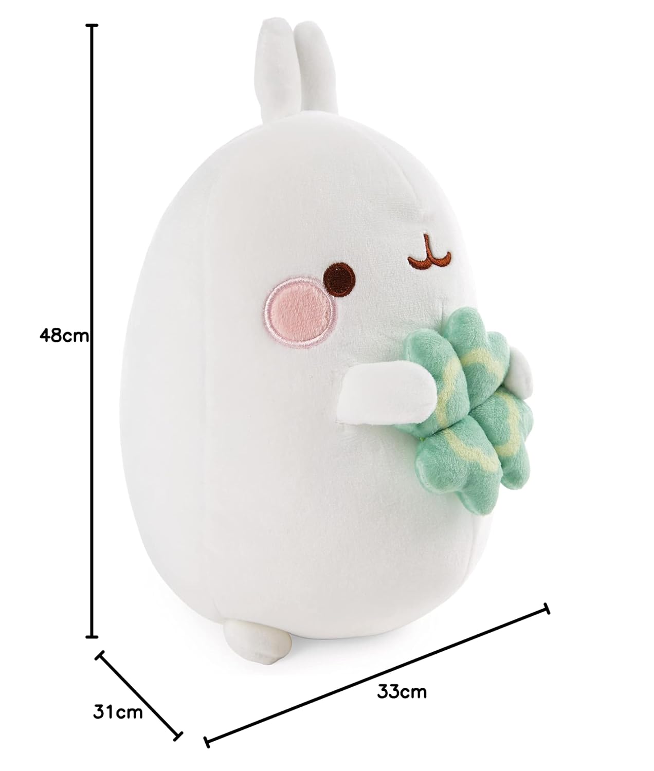 NICI- Peluche MOLANG con Trifoglio 48cm, Colore Bianco, 48876 - immagine 2