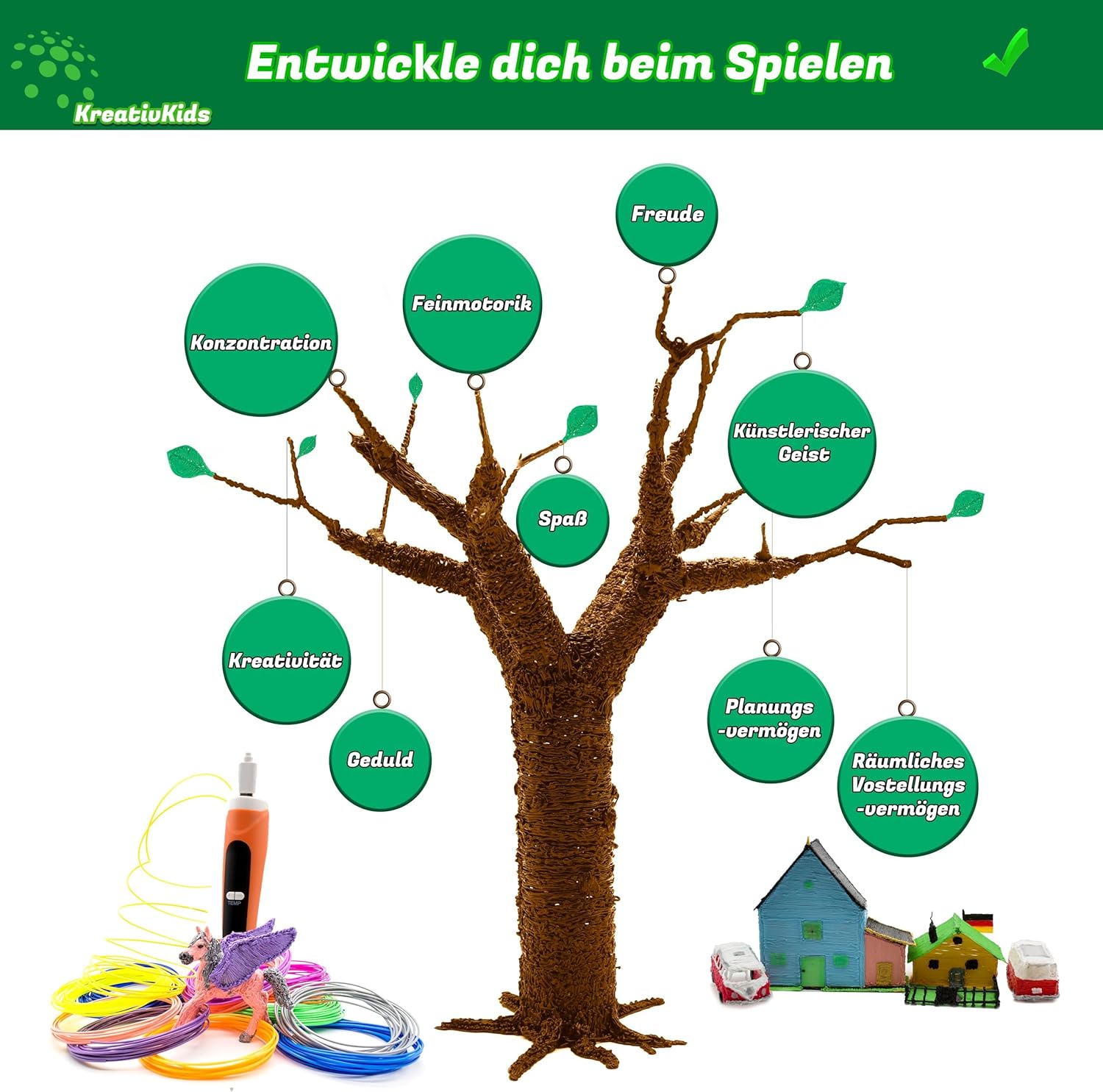 Penna 3D con Schermo LCD e 12 Colori Filamento PLA - immagine 8