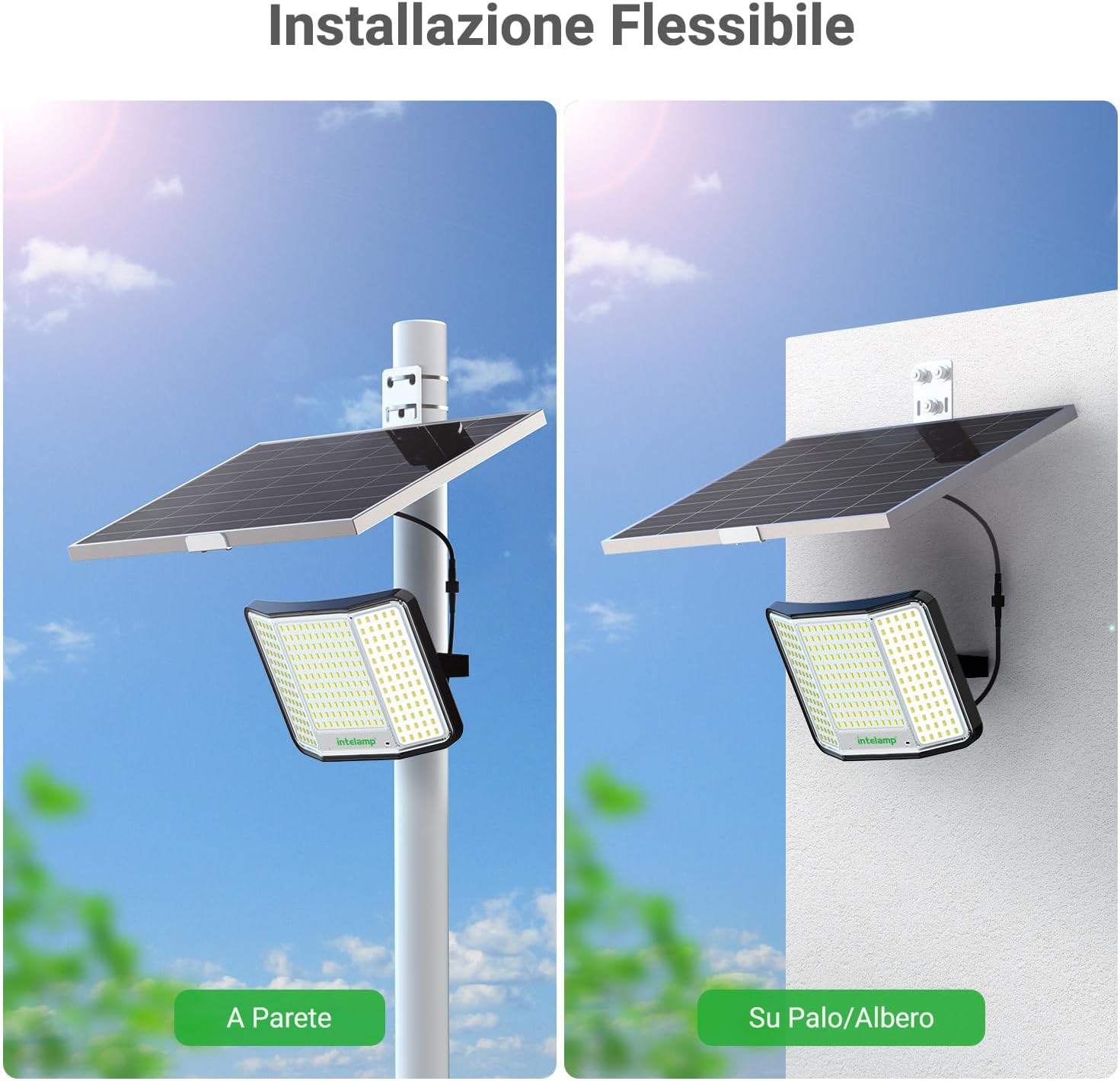 Intelamp Faro LED Esterno Solare 2000LM - immagine 7