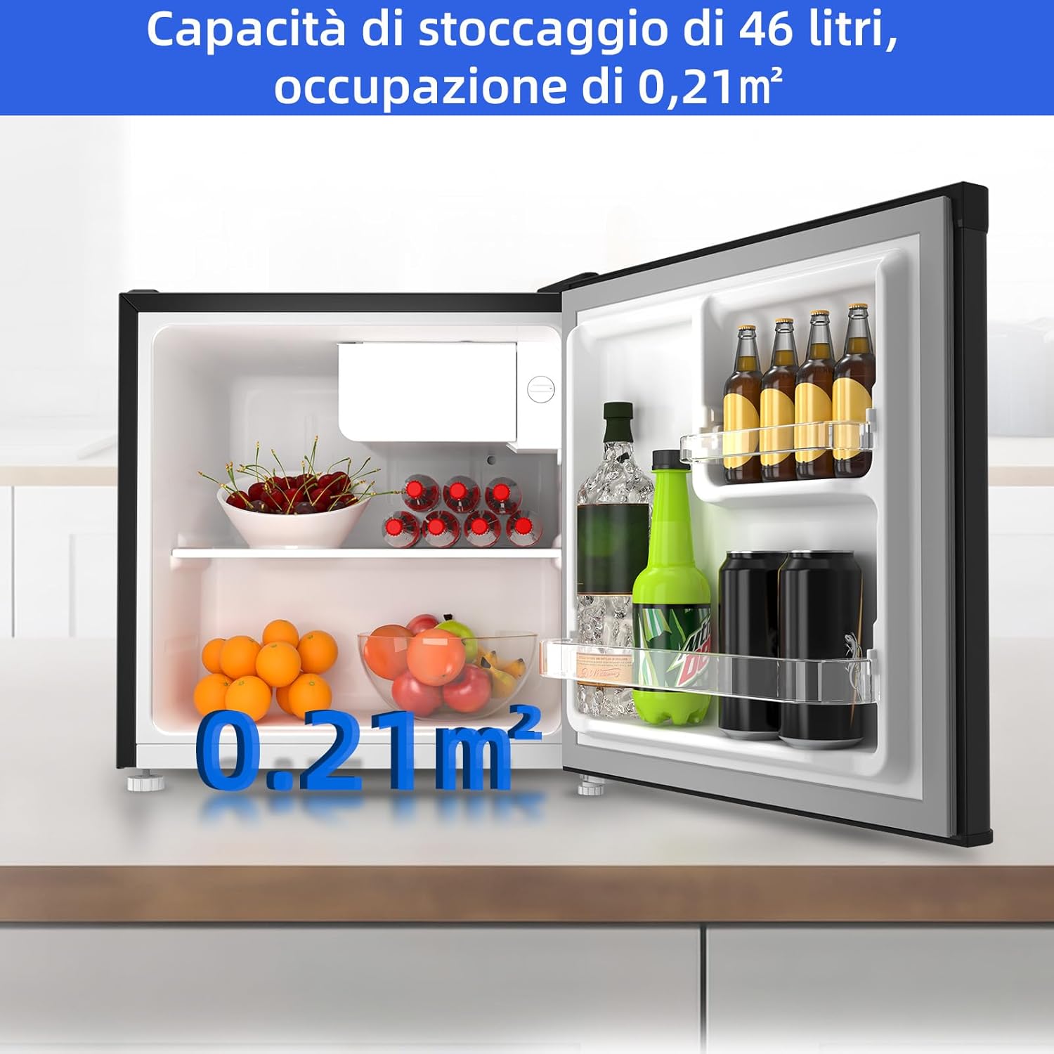 Chiq Mini Frigorifero 46 Litri, Colore Scuro - immagine 5