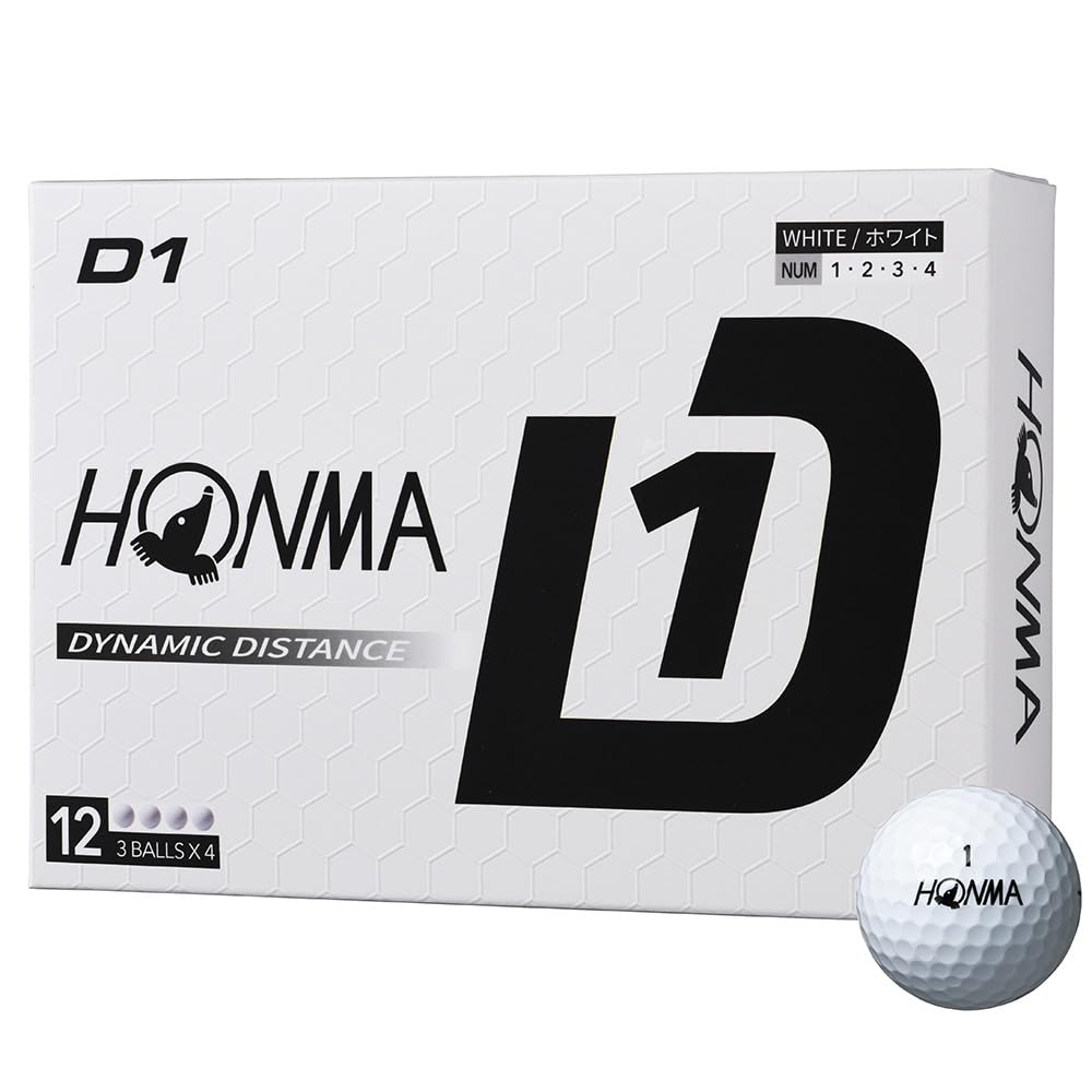 Honma New D1 2024 Palline da Golf Unisex, 12 pezzi, Bianco