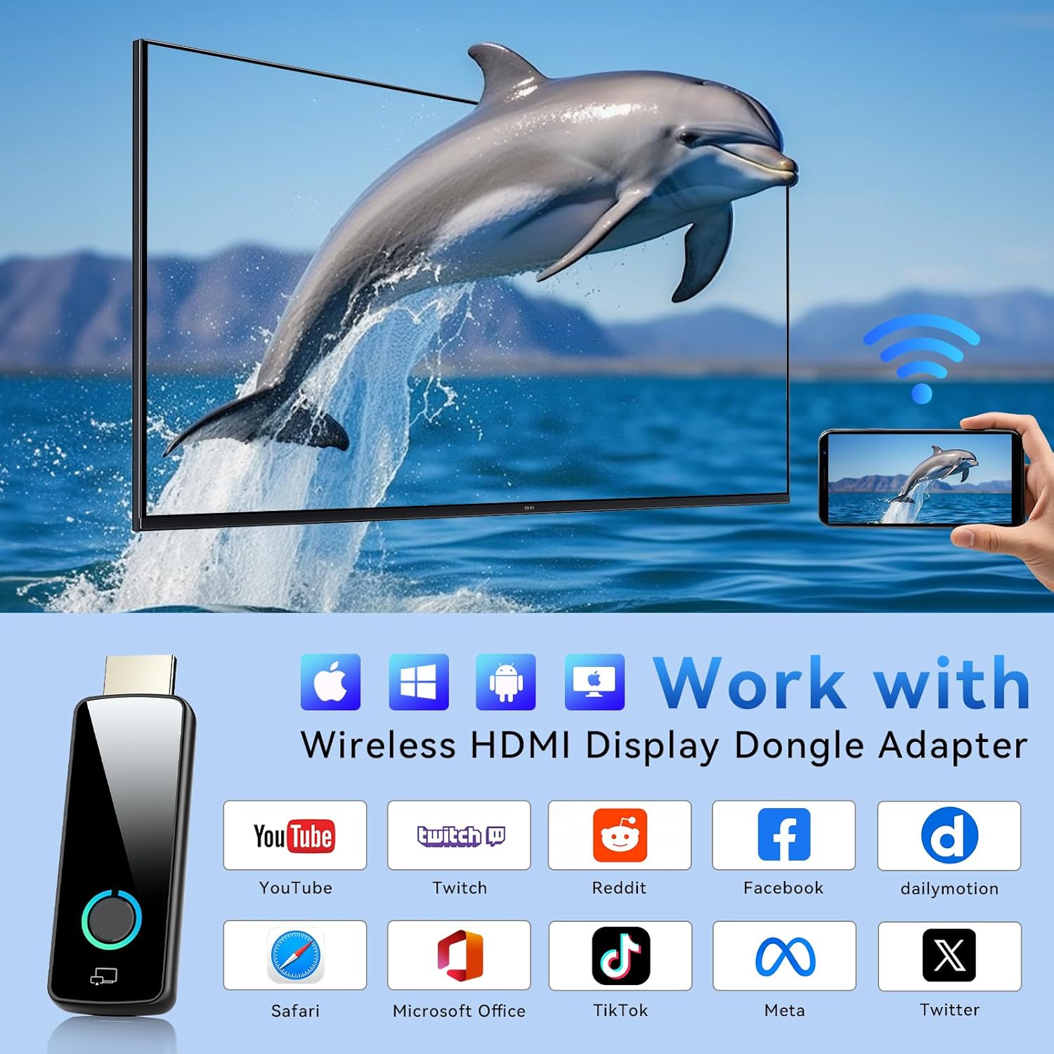 Adattatore Wireless HDMI Dongle 4K@30Hz - immagine 6