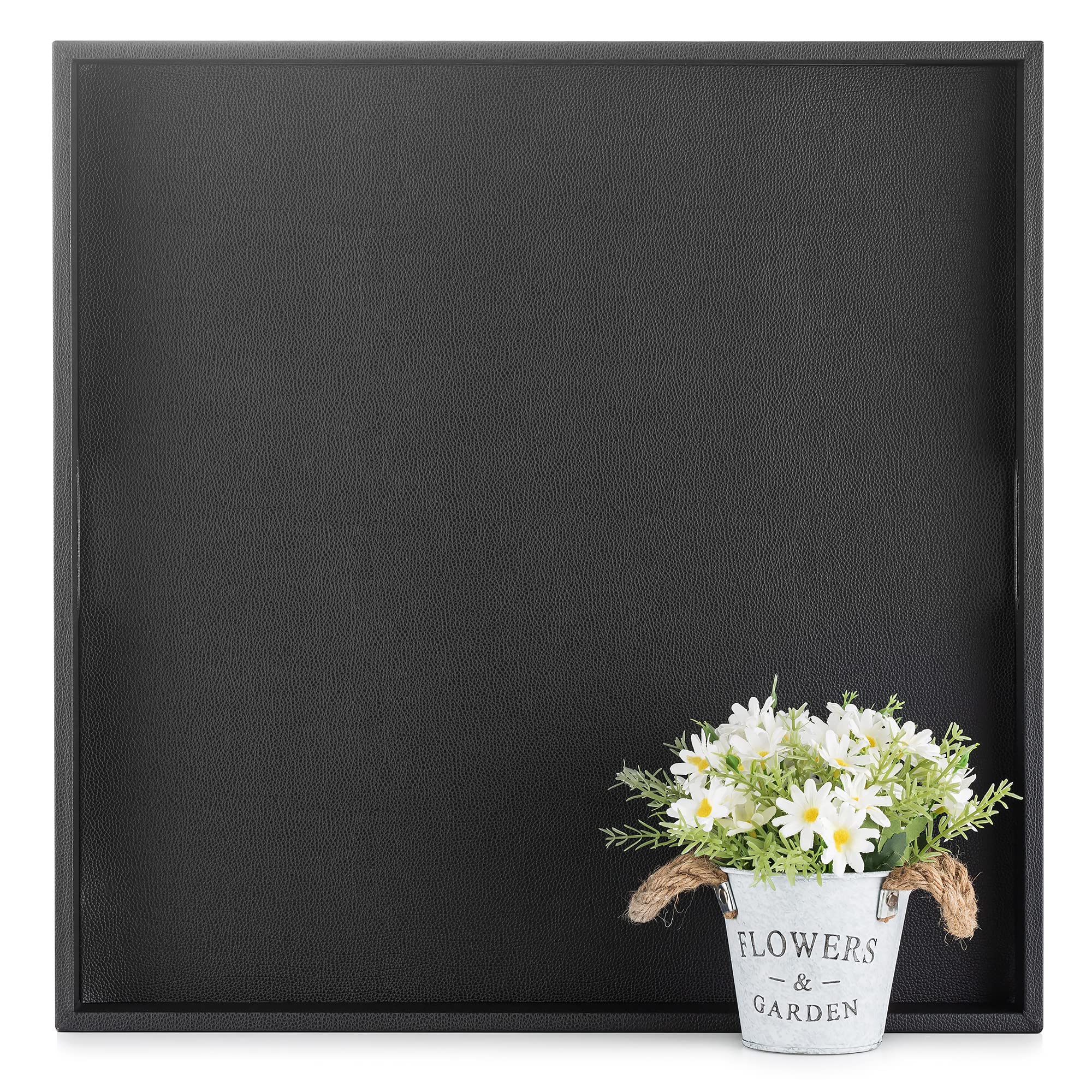 Hanobe Vassoio Quadrato Grande Ottomano 55.9x55.9 cm, Nero