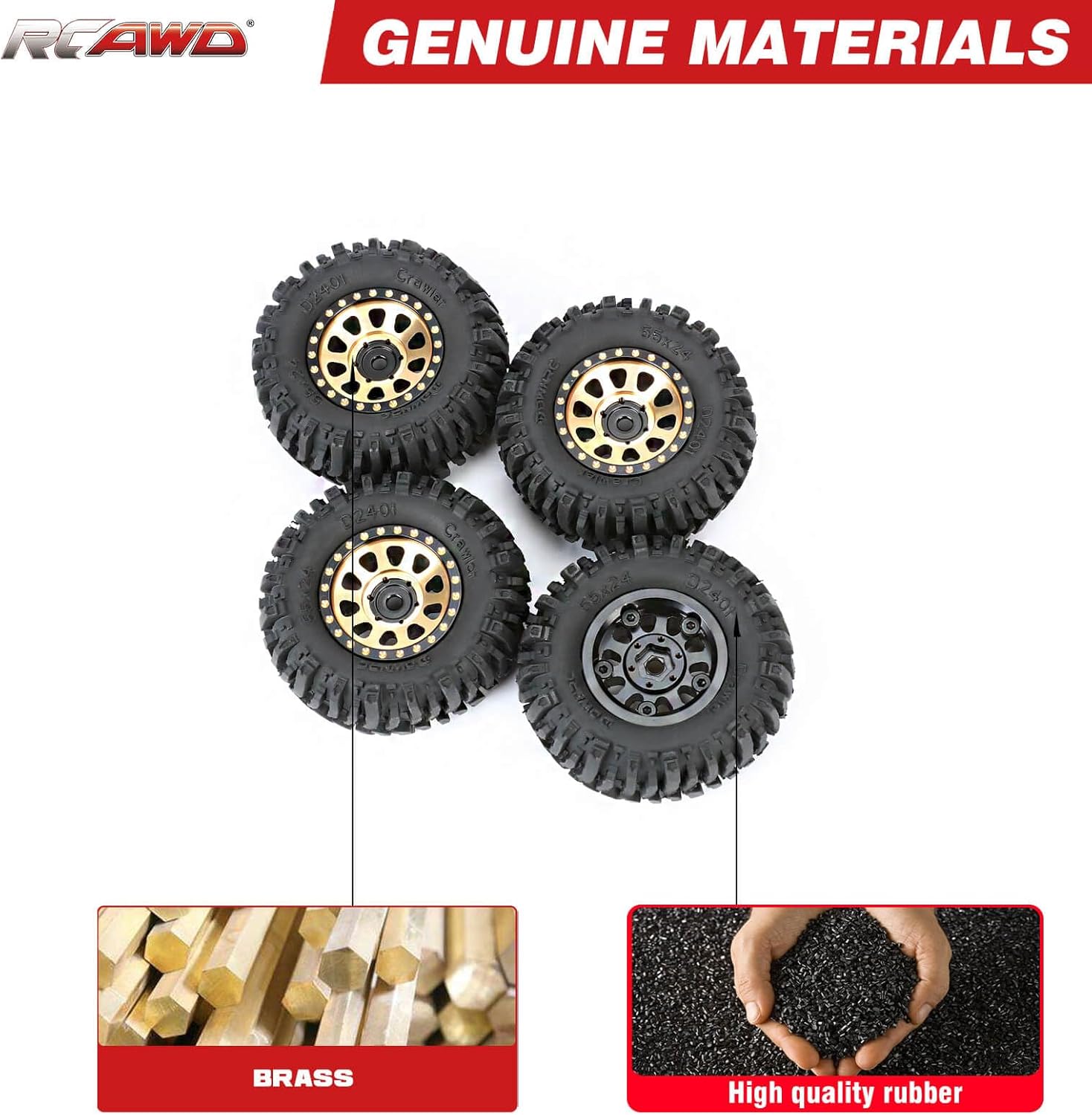 RCAWD Beadlock 2.5cm con Pesi Esagonali in Ottone - immagine 4