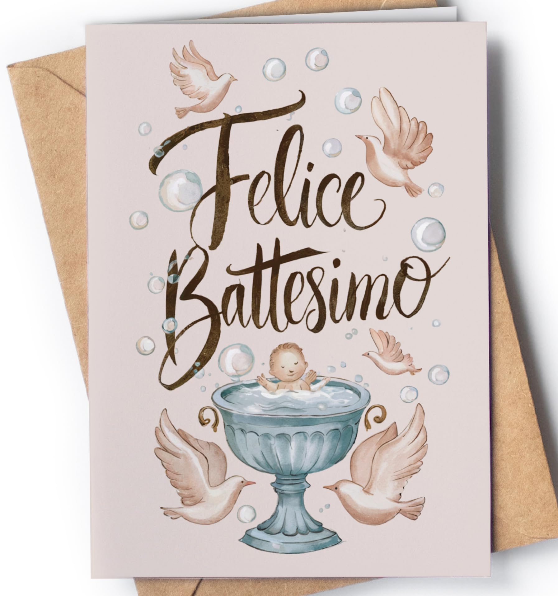 Greeting Cards for Everyone Biglietto Battesimo Bambina, Bambino - Biglietti Auguri Battesimo Bimba, Bimbo - Idee Regalo Cerimonia Madrina, Padrino - EU 72