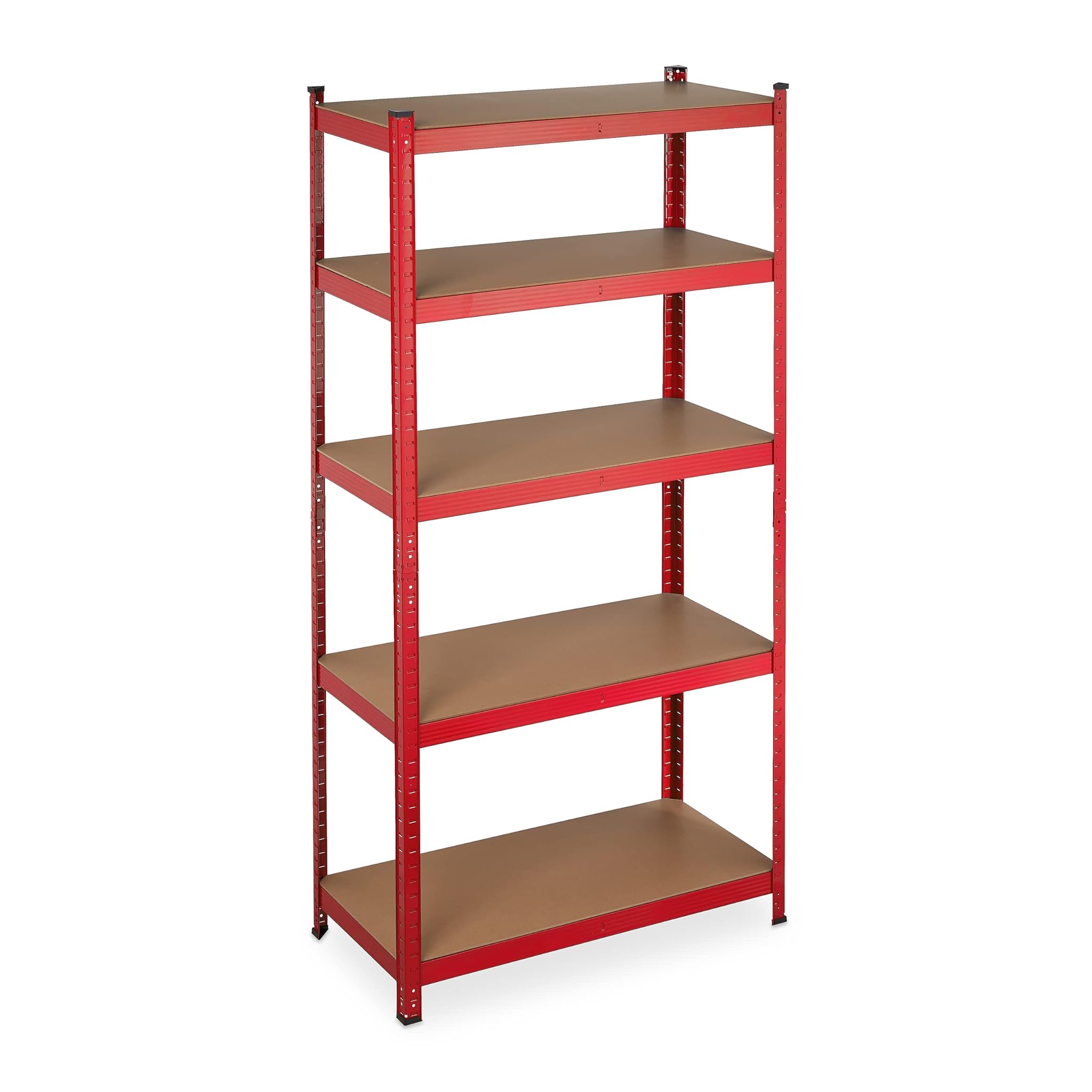 Relaxdays Scaffale Metallo Carichi Pesanti 180x90x45 cm, Rosso