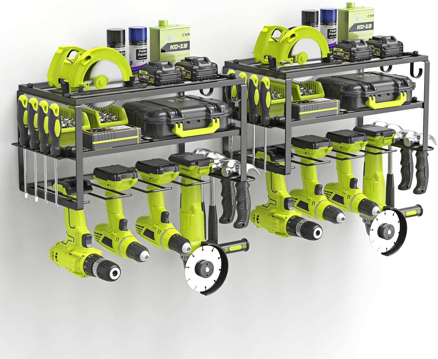 WELDUN Portautensili da Parete per 4 Trapani - Set 2 Pezzi