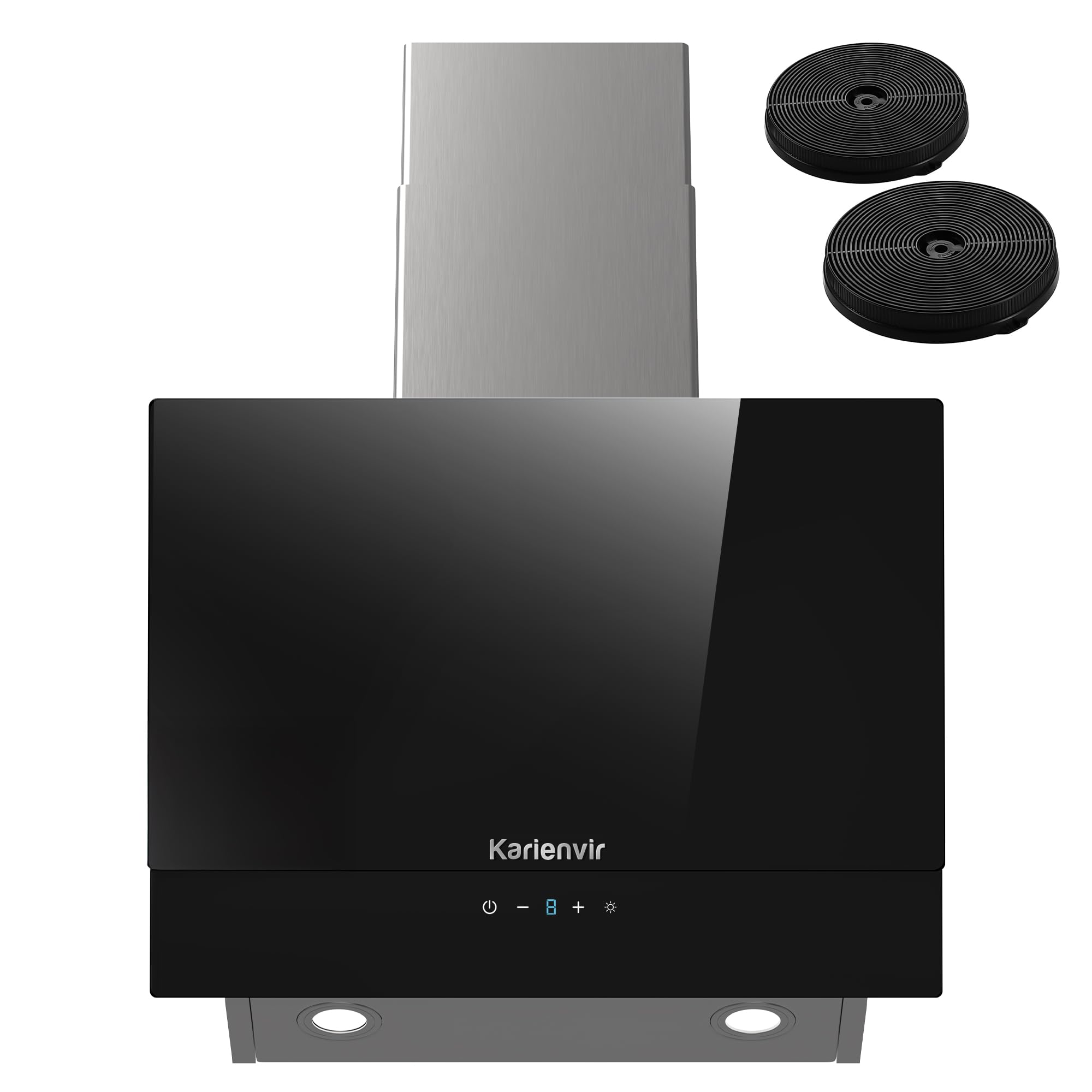 Cappa aspirante 60 cm, aspirazione laterale, potenza di aspirazione 500 m³/h, efficienza energetica A++, acciaio inox 430, 2 luci LED da 1,5 W, pannello touch