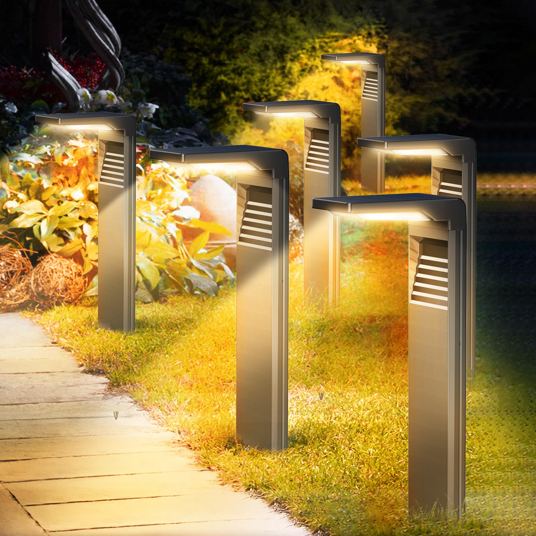 Boadw Lampade Solari LED Esterno, Bianco Caldo