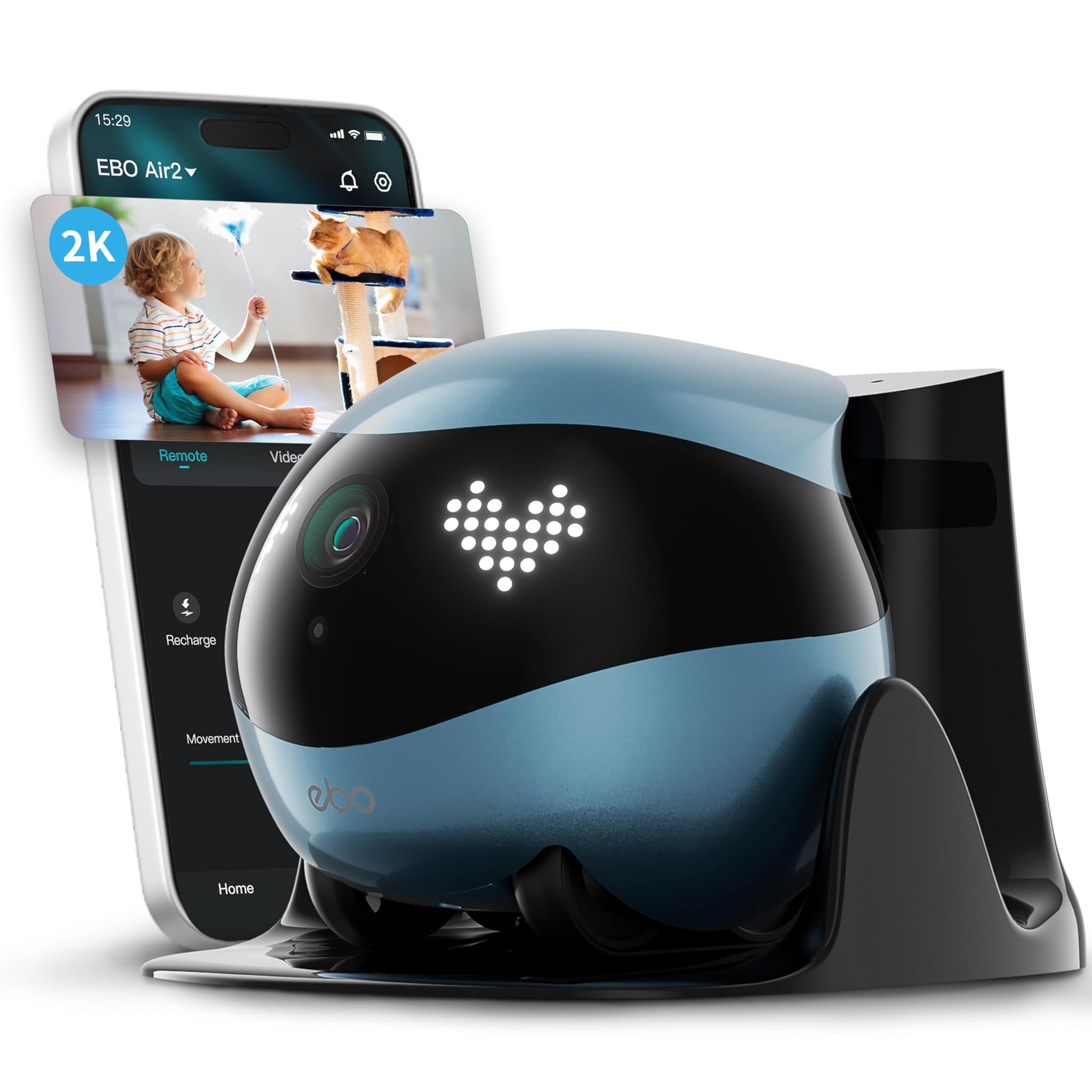 Enabot Ebo Air 2 FamilyBot - Telecamera Sorveglianza Robot 2K