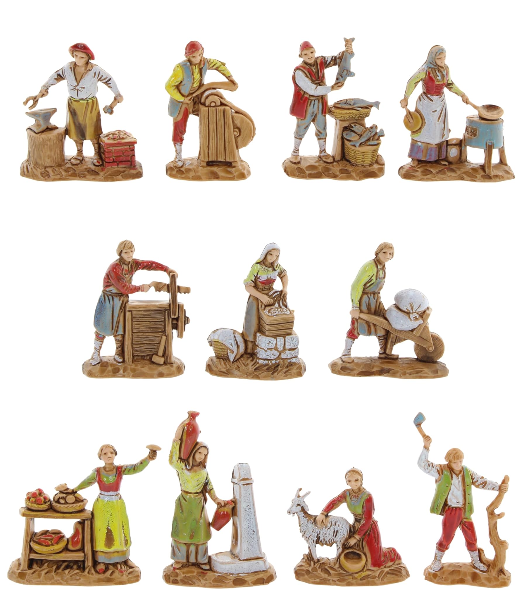 Moranduzzo Set 11 Mestieri per Presepe 3,5 cm