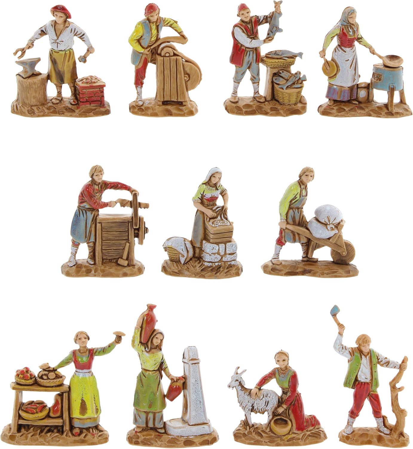 Moranduzzo Set 11 Mestieri per Presepe 3,5 cm - immagine 1