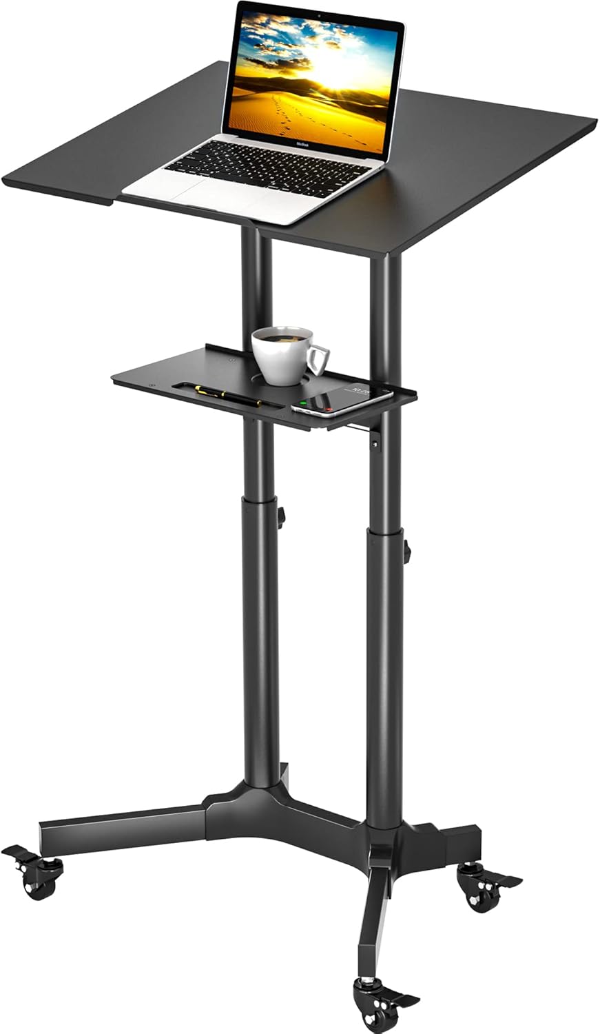 Bontec Laptop Stand Mobile Supporto Portatile, Nero - immagine 3