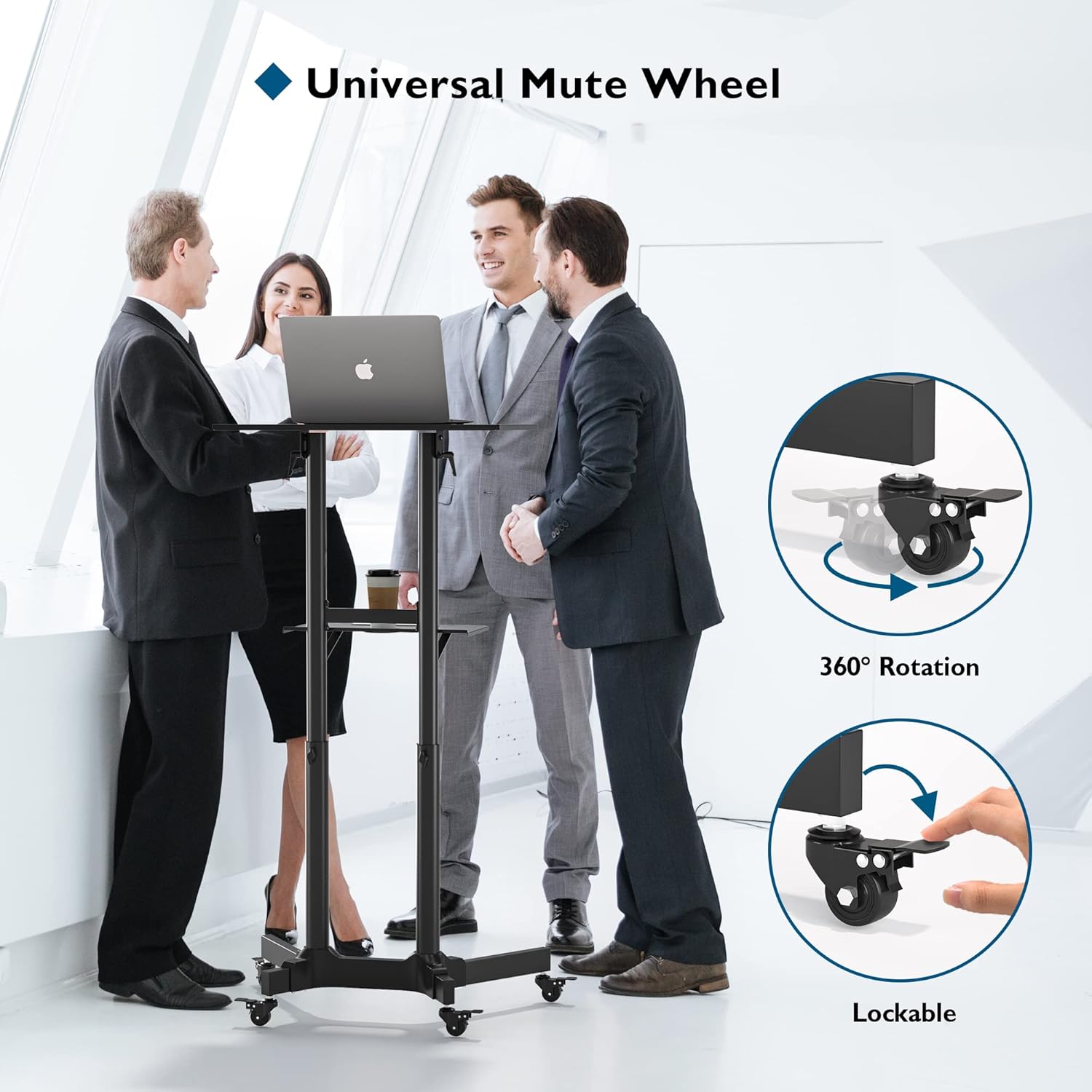 Bontec Laptop Stand Mobile Supporto Portatile, Nero - immagine 6