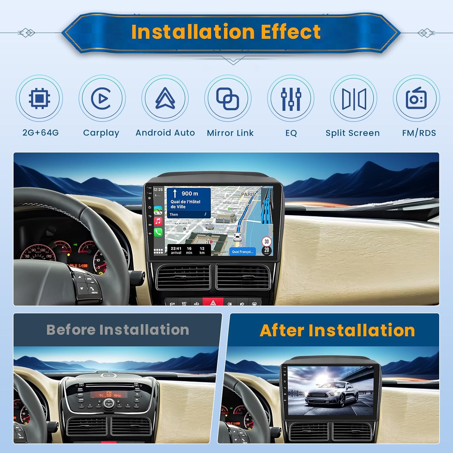 Inefala Autoradio Android 13 per Fiat Doblo/Opel Combo - immagine 2