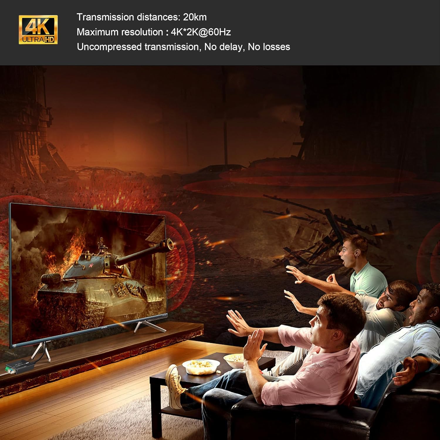 Mini Convertitore Fibra HD 4K HDMI con RS232 - immagine 5