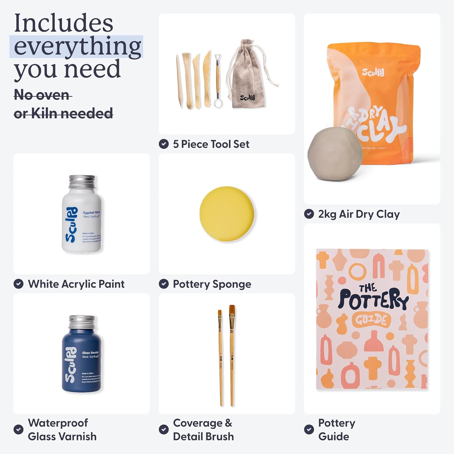 Sculpd Kit Creazioni Ceramica con Argilla Autoindurente - immagine 2