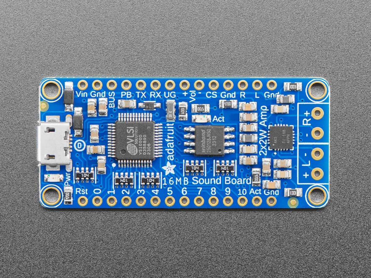 Adafruit Audio FX - Scheda audio + 2 x 2 W Amp – WAV/OGG Trigger -16 MB - immagine 5