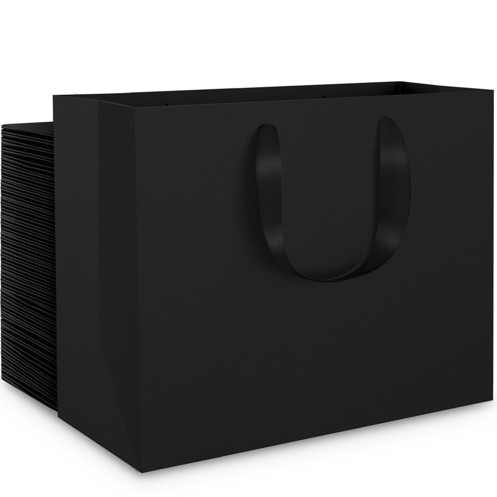 Eusoar Sacchetti Regalo Neri con Manici - 50 Pezzi