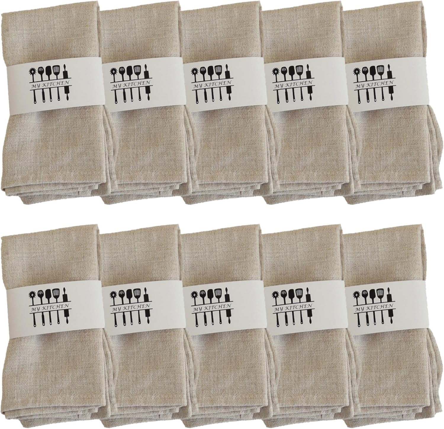 Tovaglioli di Lino di Alta Qualità - 30 Pezzi, Beige