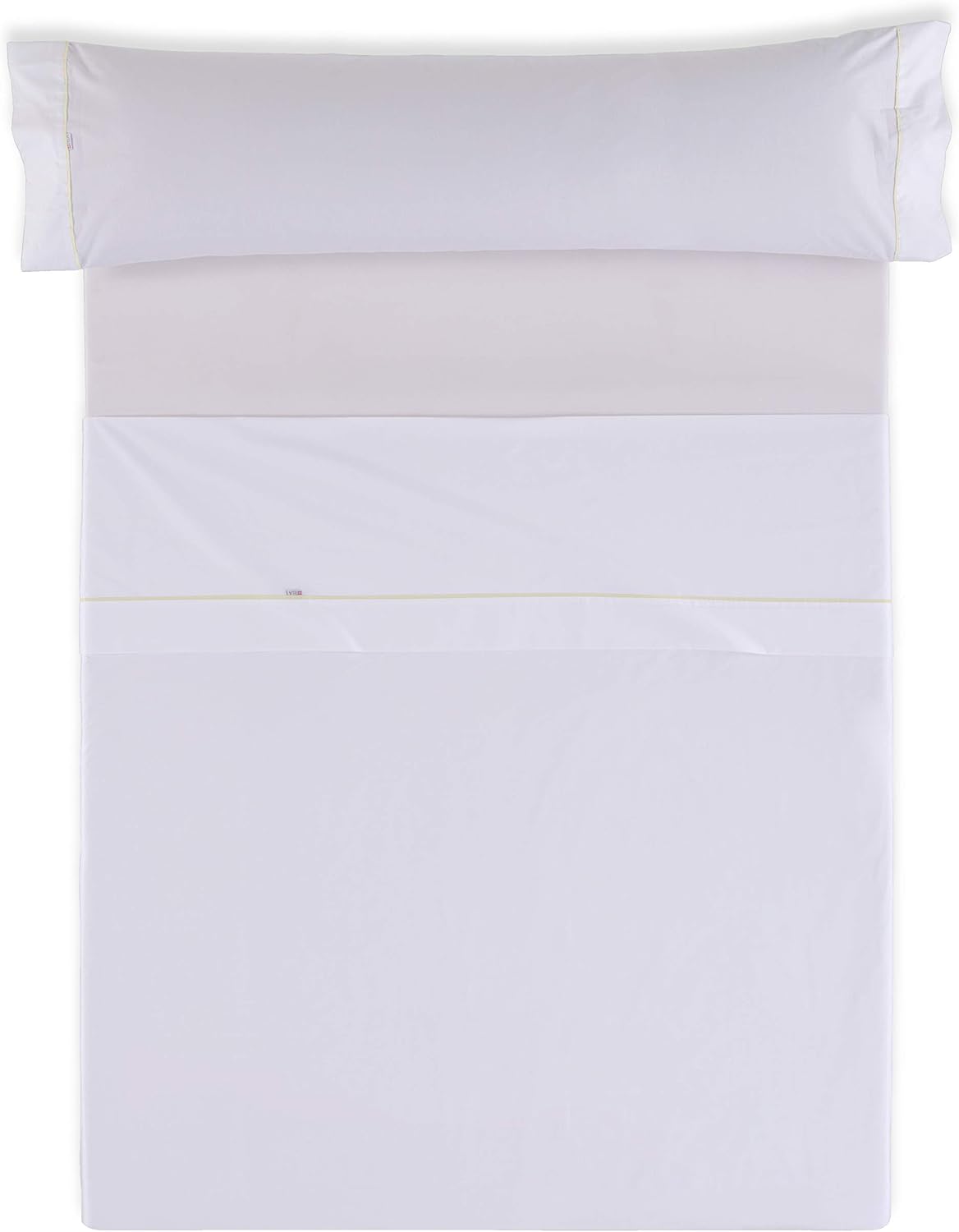 Juego de Sábanas Blancas 100% Algodón para Cama 150 - immagine 2