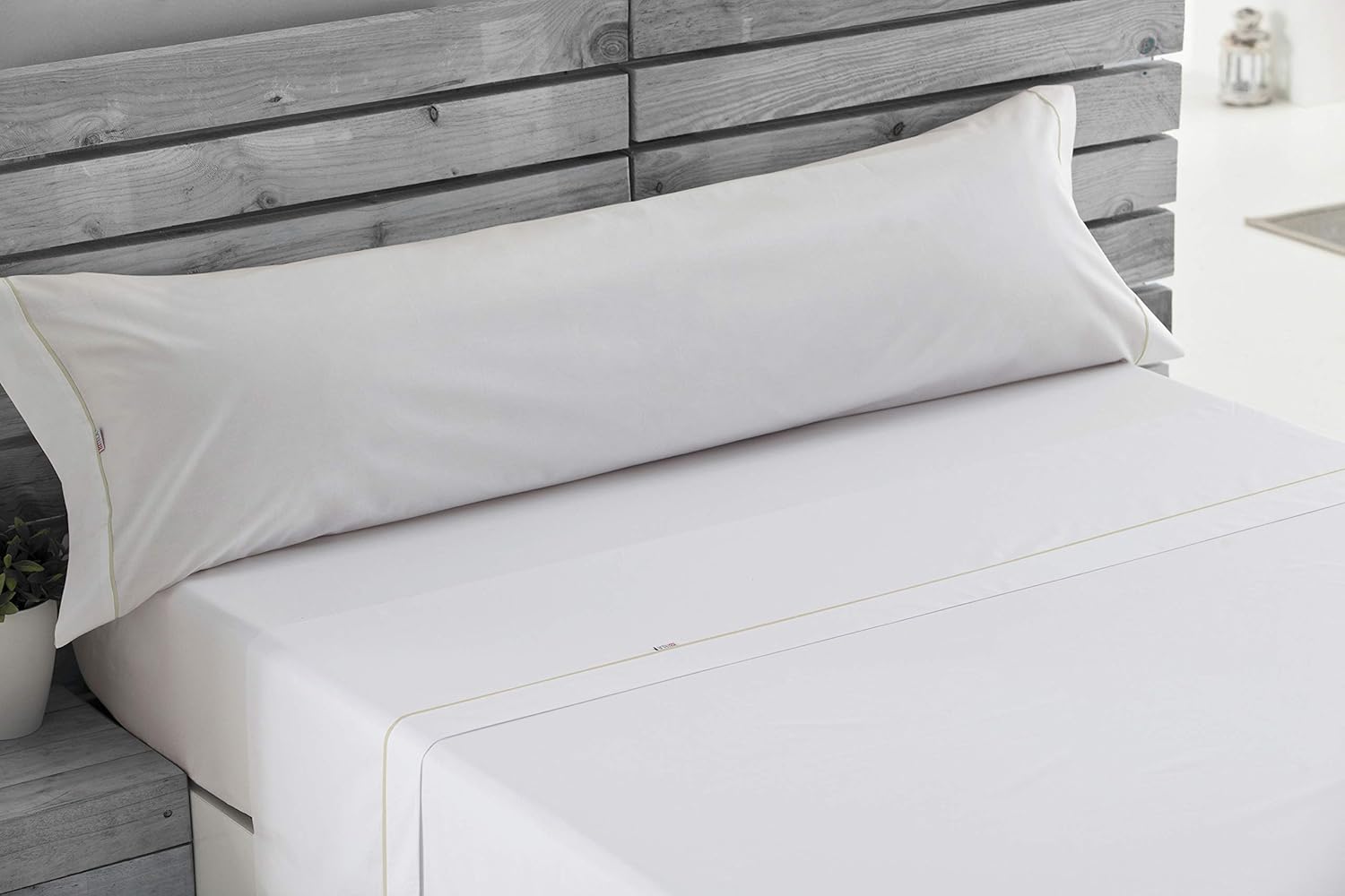 Juego de Sábanas Blancas 100% Algodón para Cama 150 - immagine 3