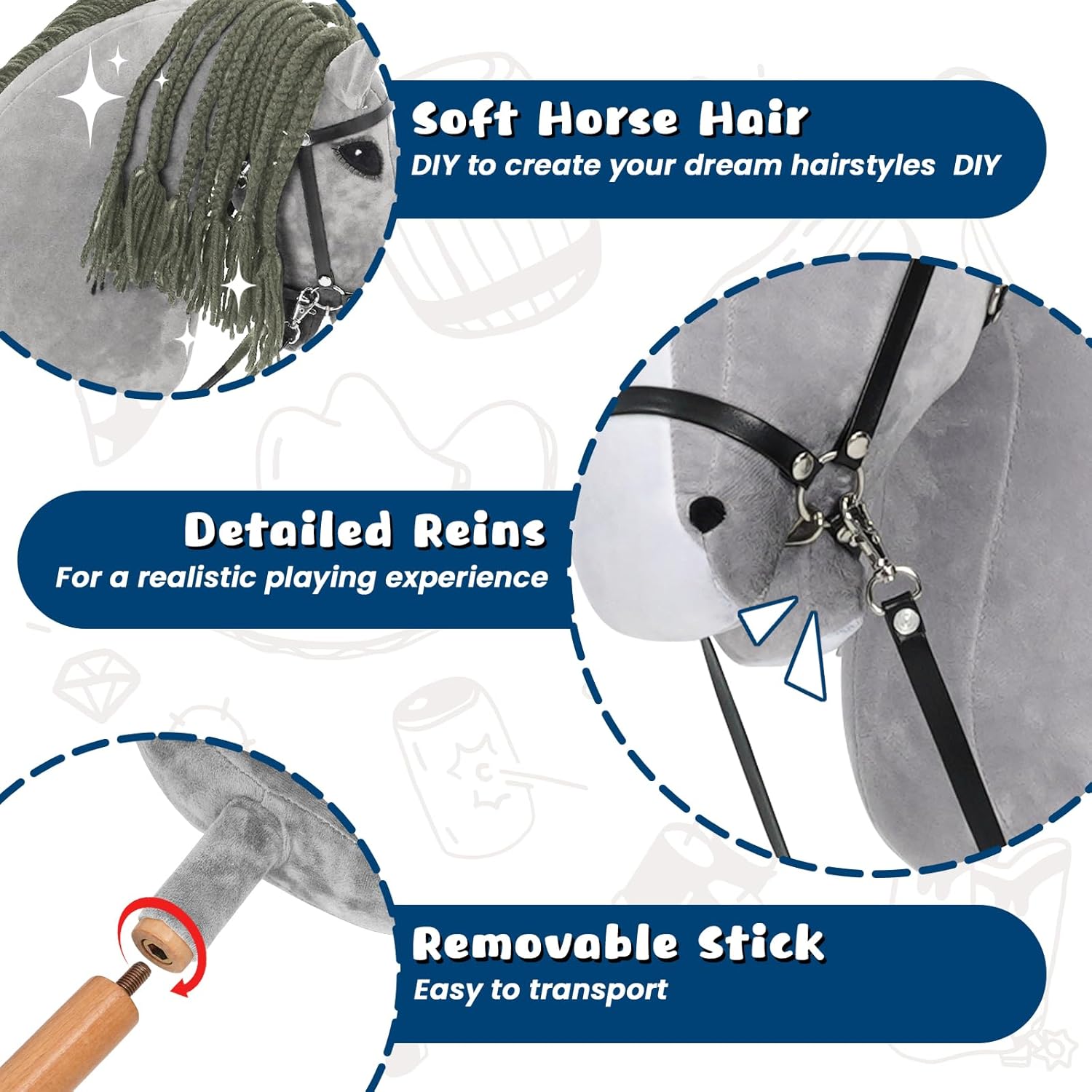 Hobby Horse per Bambini con Sella e Redini - immagine 6