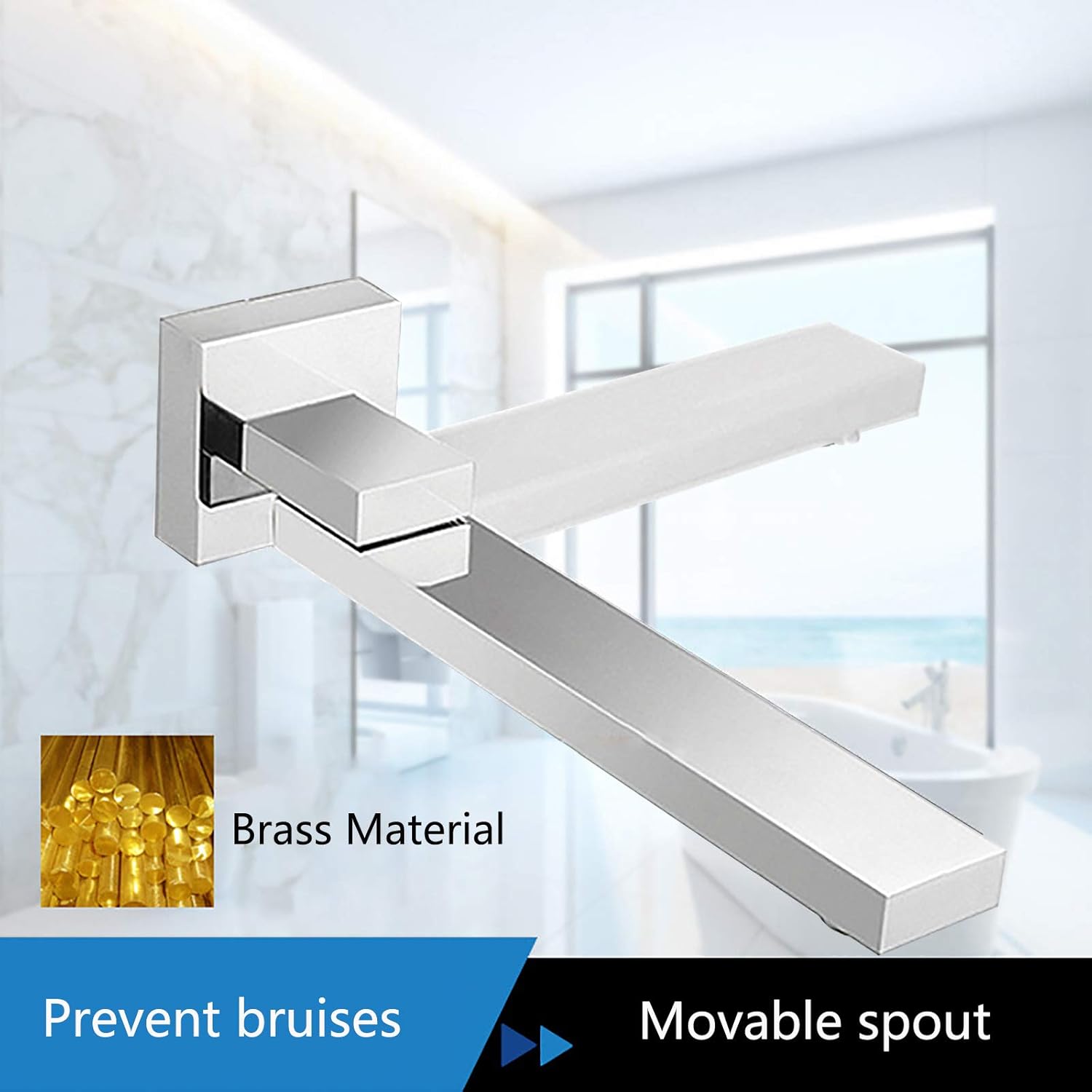 Bocca per Vasca da Bagno in Ottone, Cromo - immagine 2