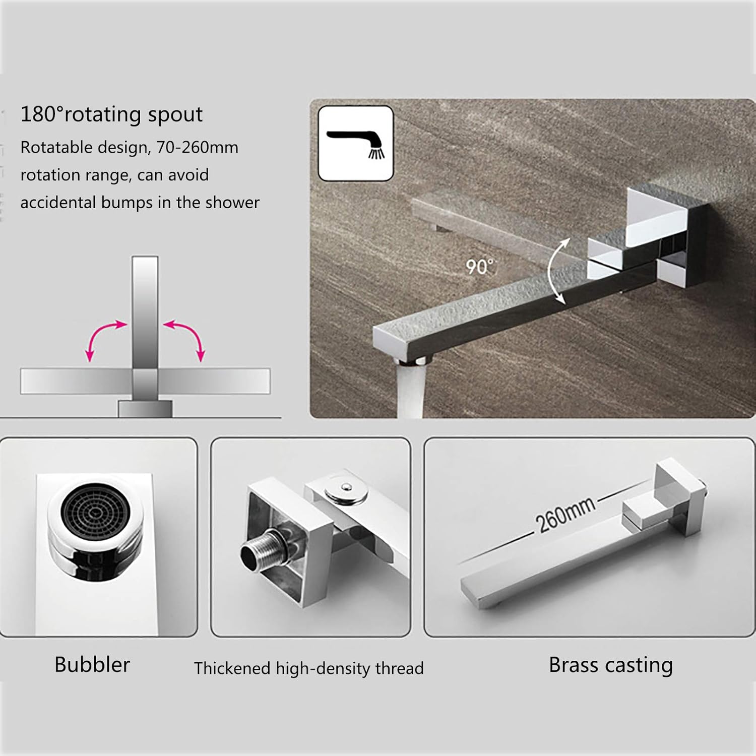 Bocca per Vasca da Bagno in Ottone, Cromo - immagine 7