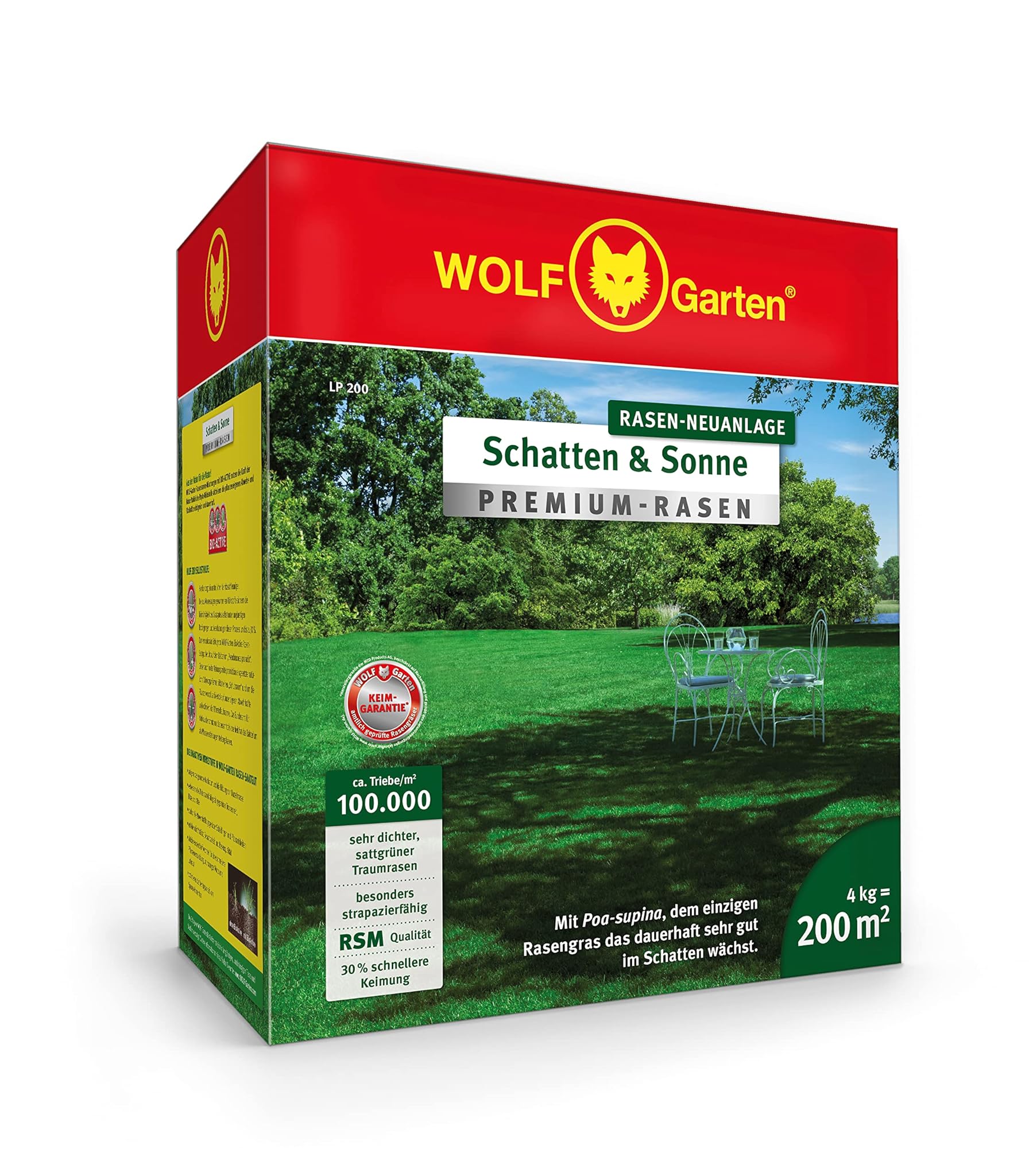Wolf-Garten Premium Prato per ombra e sole, per 200 mq