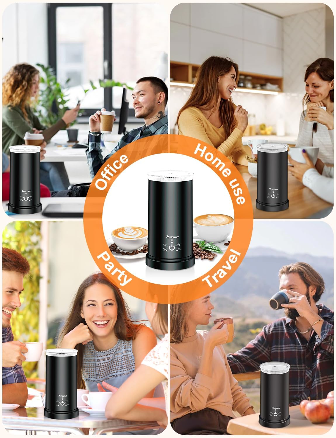 Montalatte Elettrico 5 in 1 - Cappuccinatore 600W 350ML - immagine 6