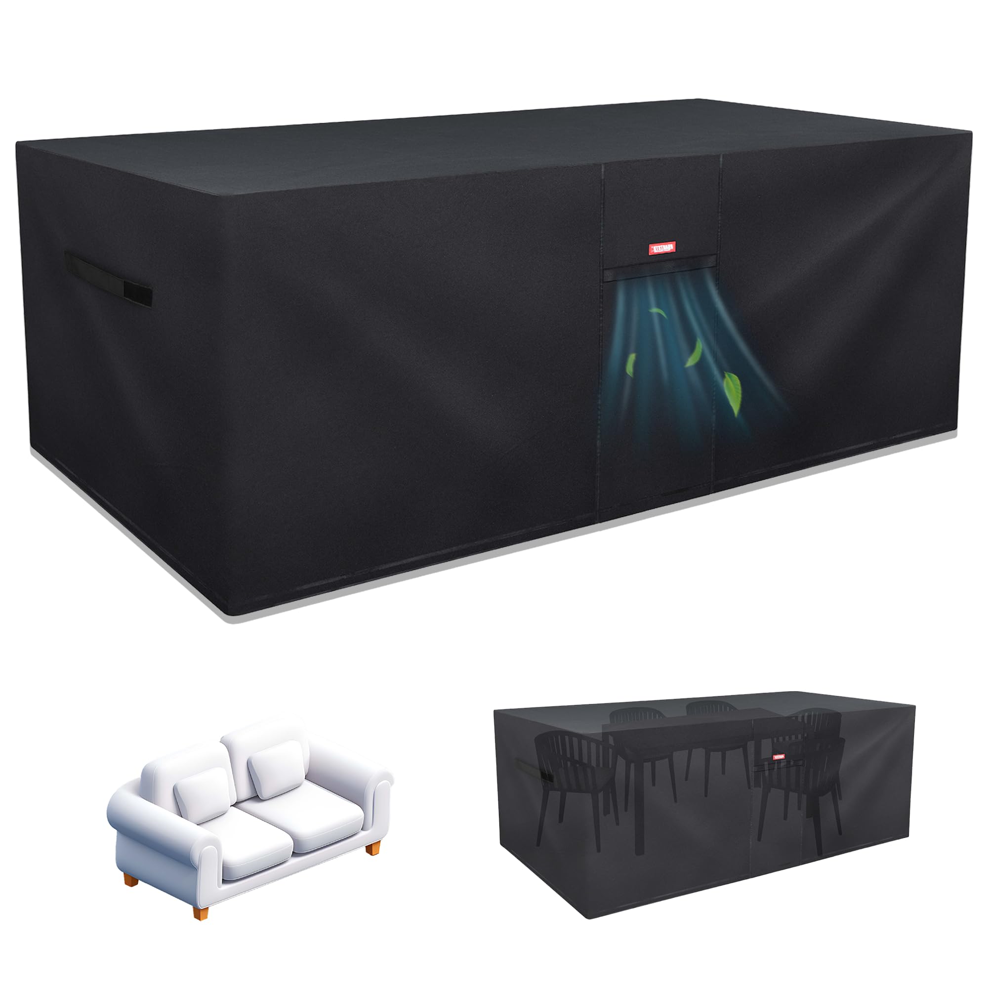 Telo di copertura per mobili da giardino Oxford 600D, impermeabile, anti UV, protezione per mobili da giardino, 215 x 135 x 75 cm, adatto per mobili da giardino, per il tempo libero