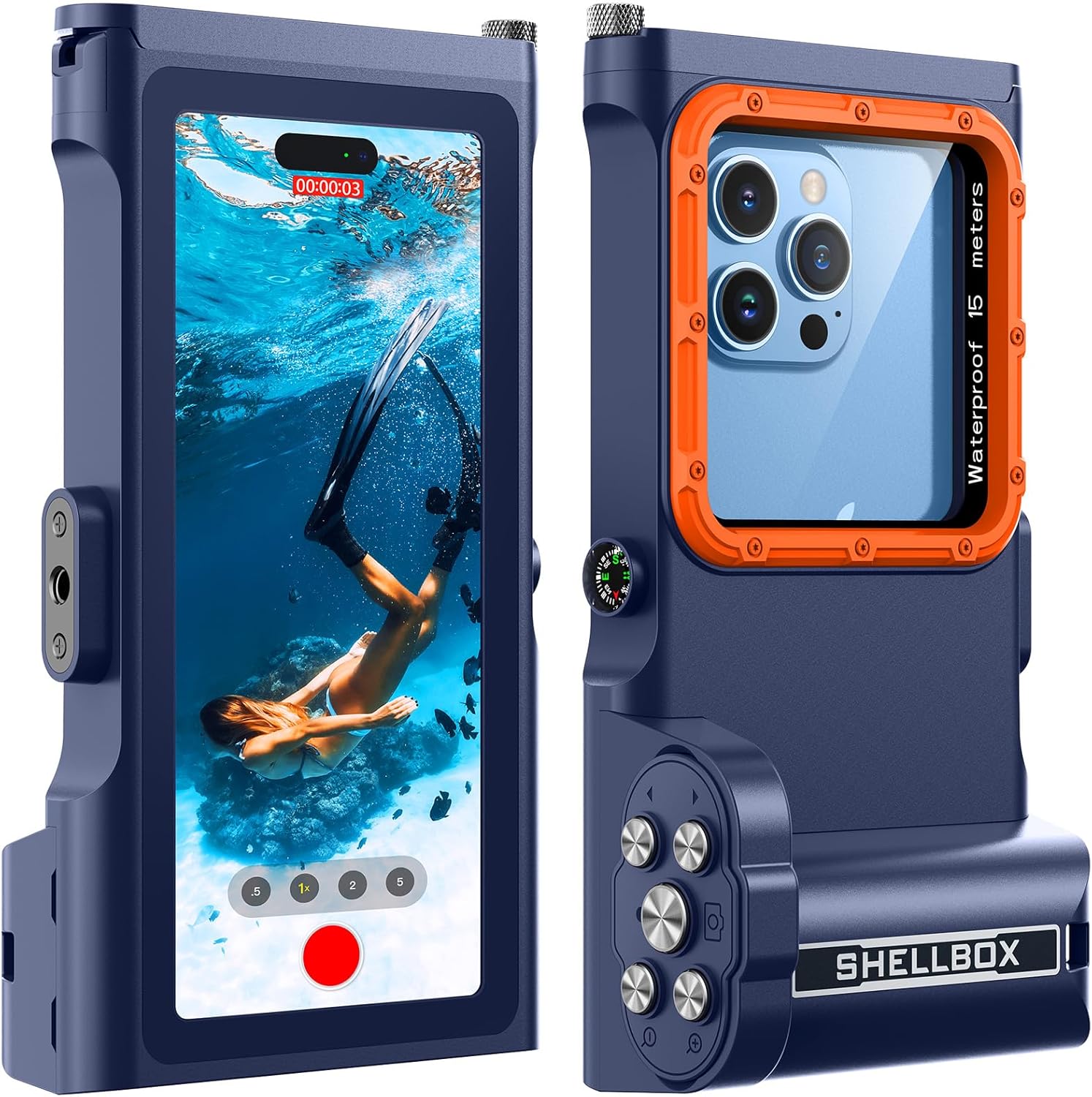 Lanhiem Custodia Impermeabile Subacquea IP68 15M, Blu - immagine 1