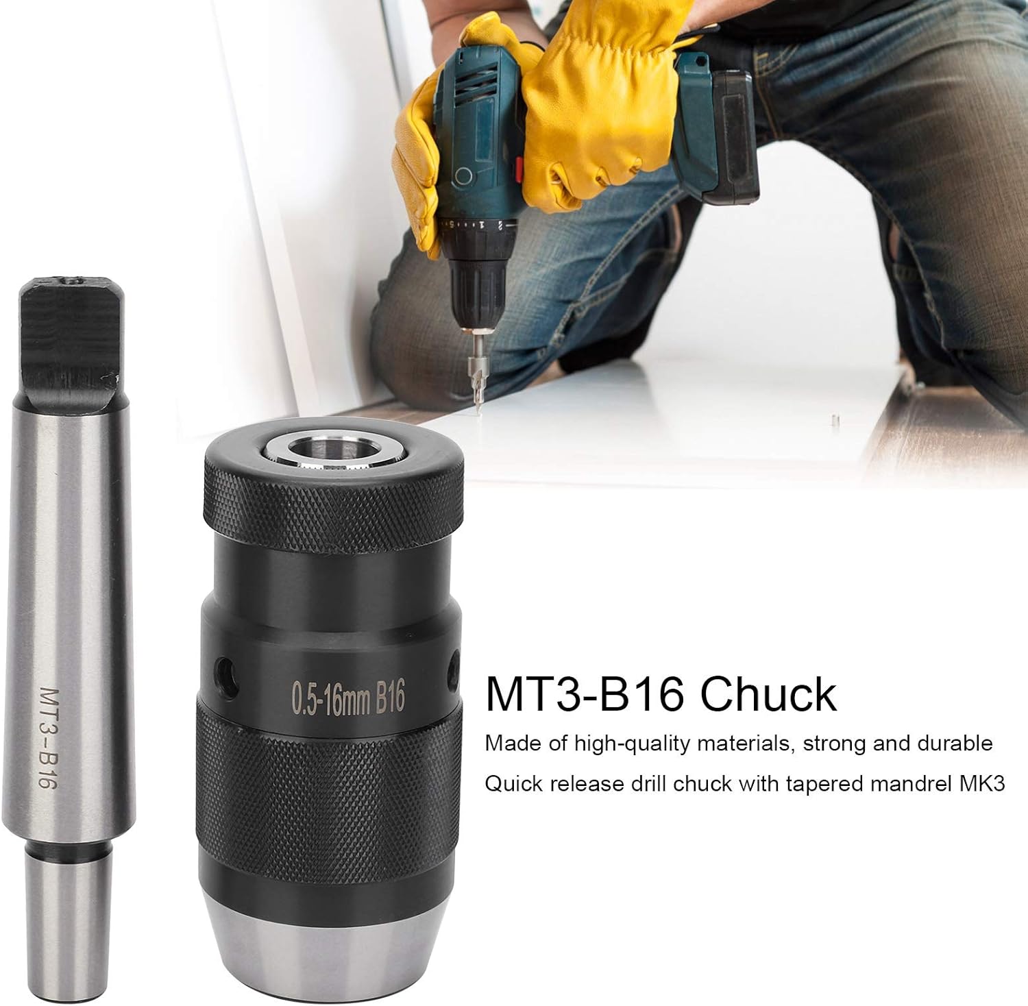 Mandrino Autoserrante MK3-B16 0,5-16mm per Trapano a Colonna - immagine 2