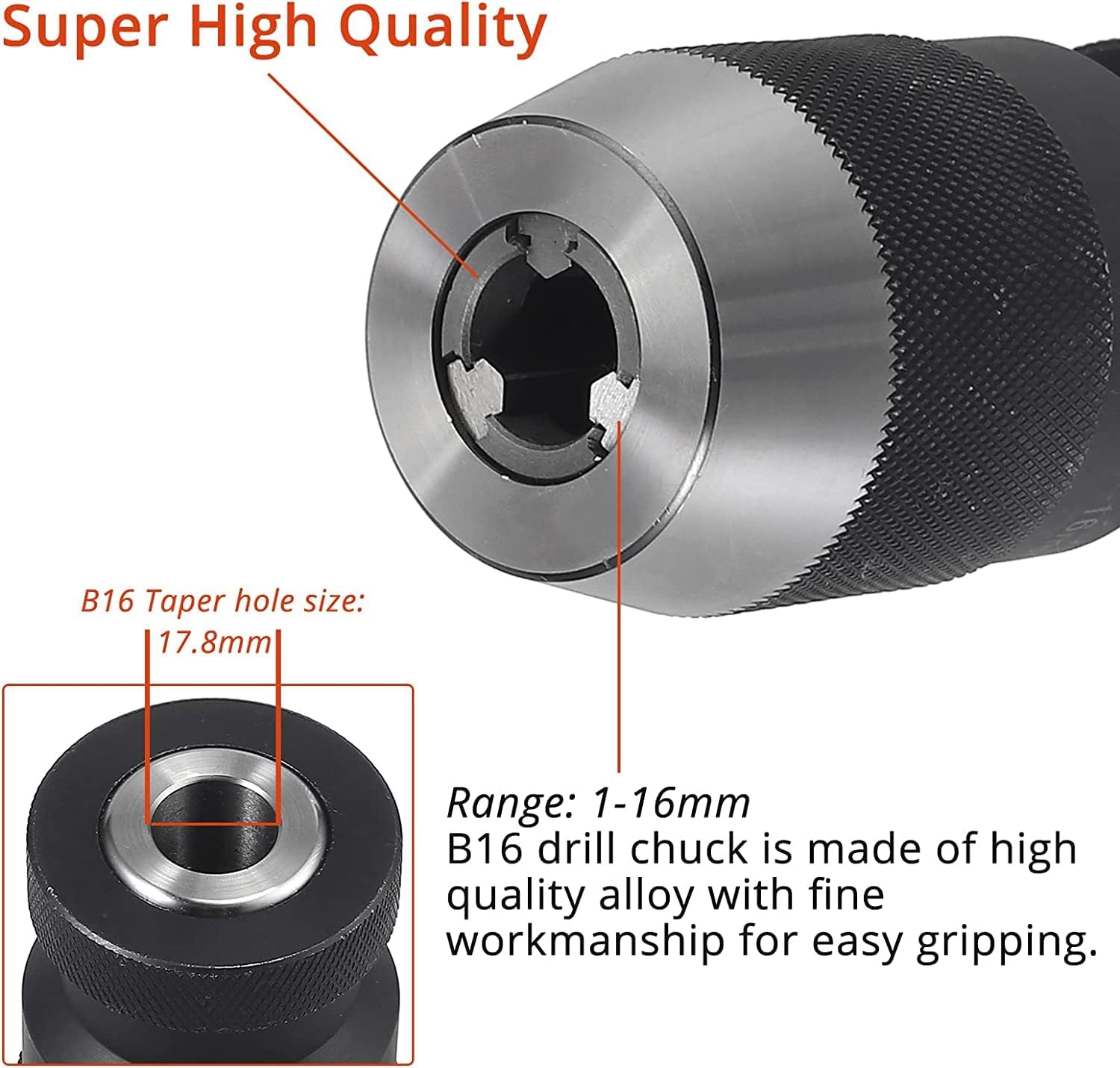 Mandrino Autoserrante MK3-B16 0,5-16mm per Trapano a Colonna - immagine 6