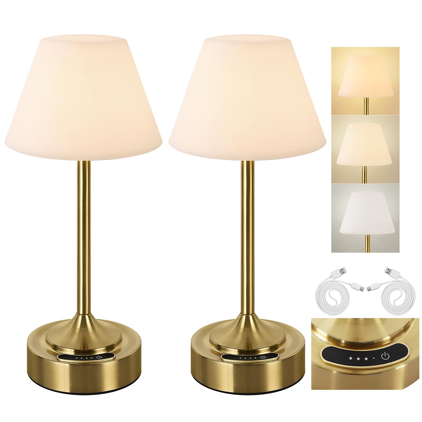 OUTON Lampada da Tavolo Ricaricabile Senza Fili (2 Pezzi)