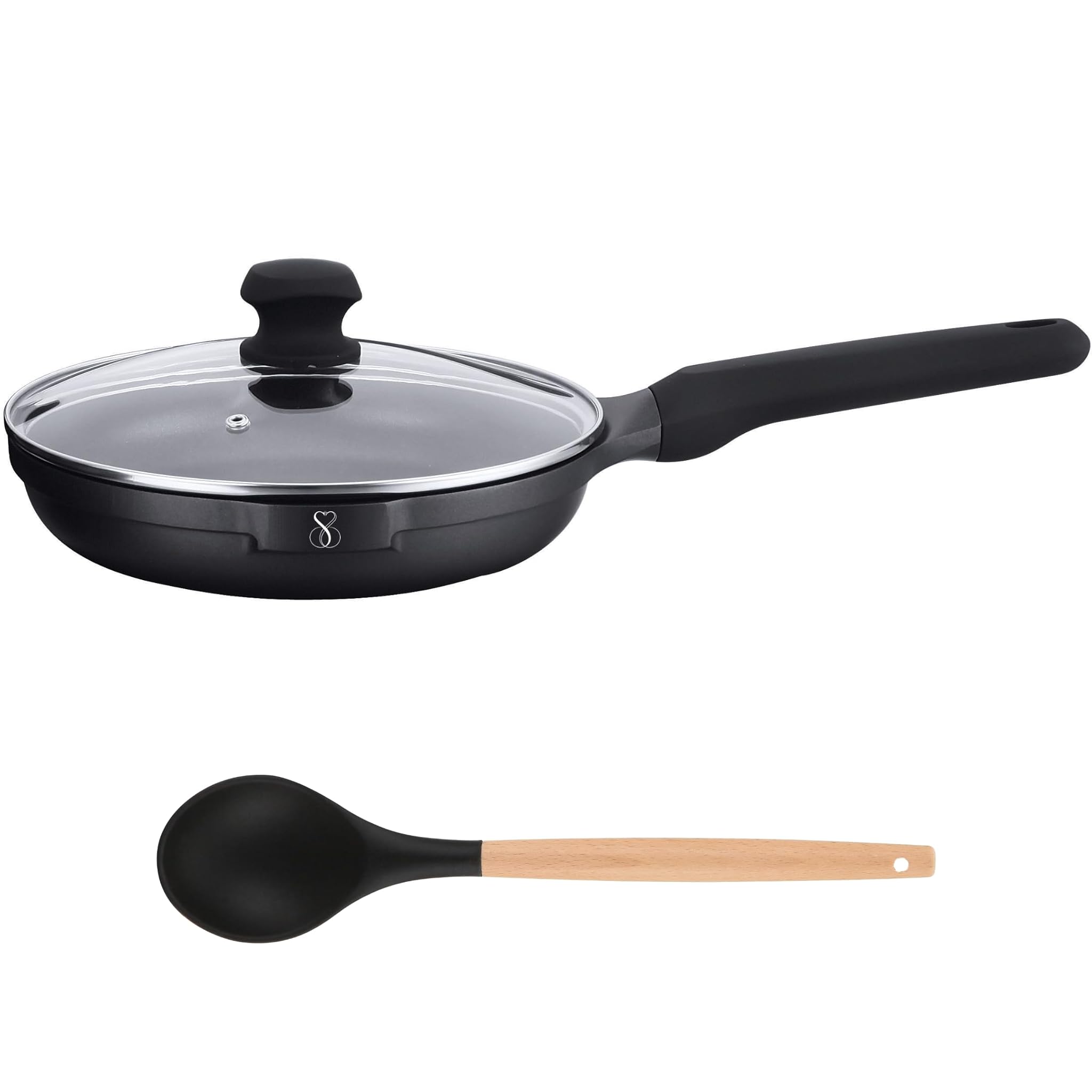 Stone&stone Padella Antiaderente 28cm Induzione con Coperchio