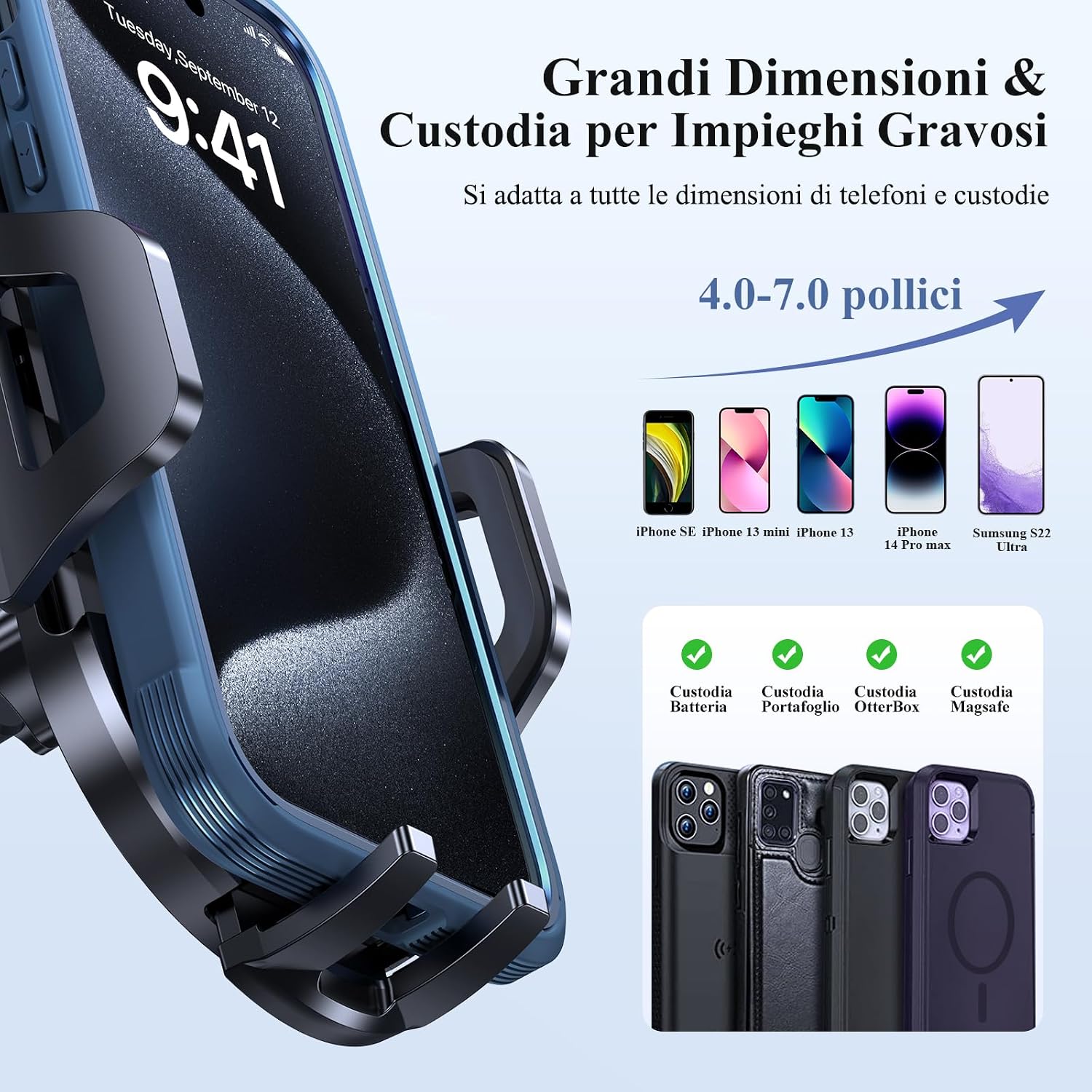 Miracase Porta Cellulare Auto con Gancio Metallico | Velz