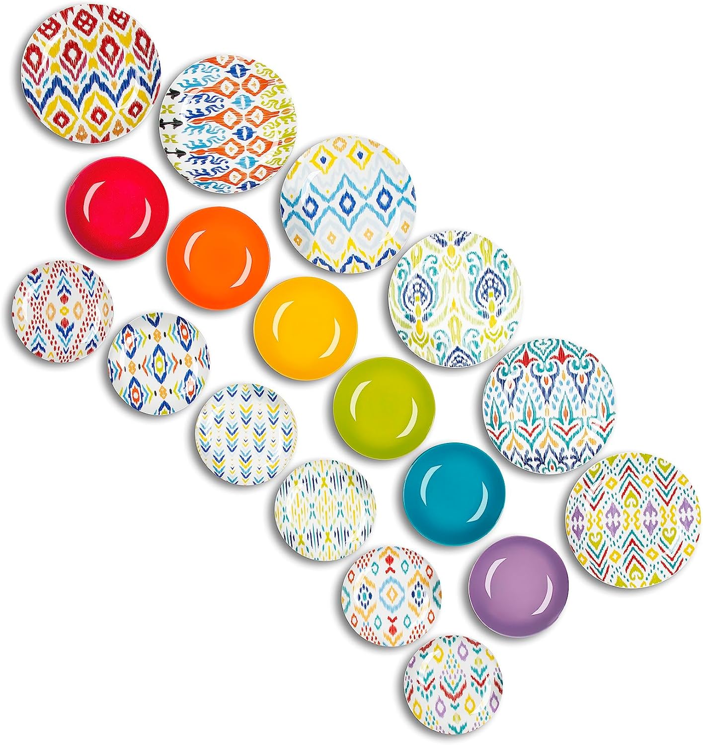 Excelsa Ikat Servizio Piatti 18 Pezzi, Multicolore - immagine 2