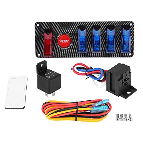 Pannello Interruttori Accensione Auto 6 in 1 12V