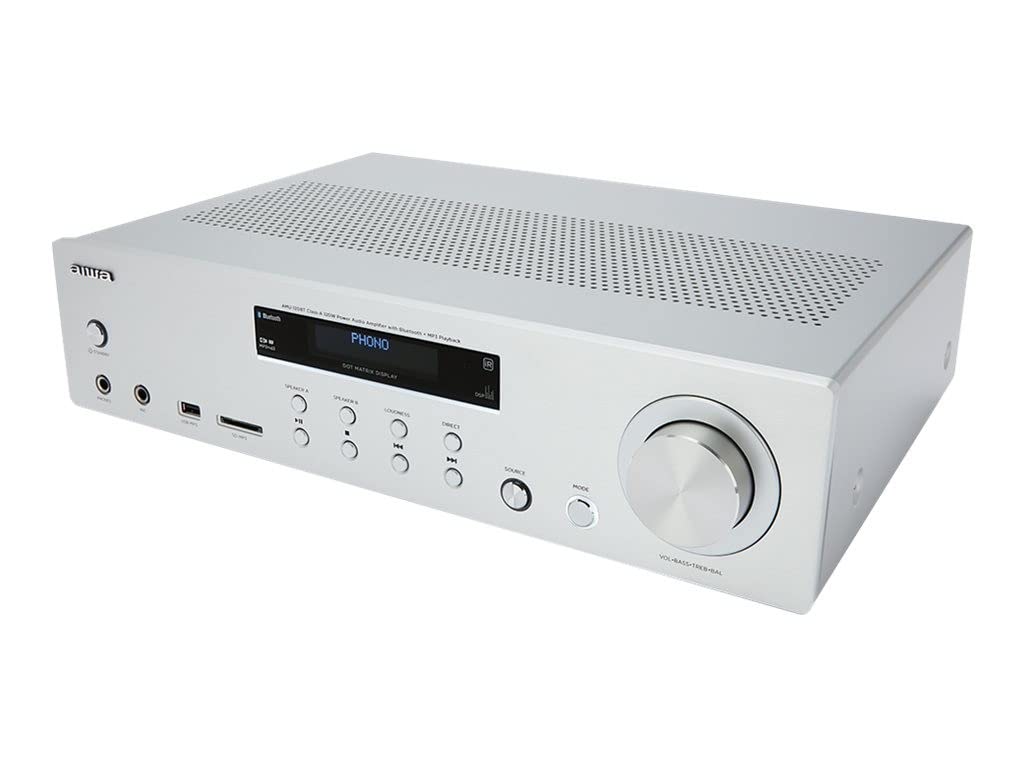 Aiwa AMU-120BT/SL - Amplificatore Ricevitore AV 120W, Argento