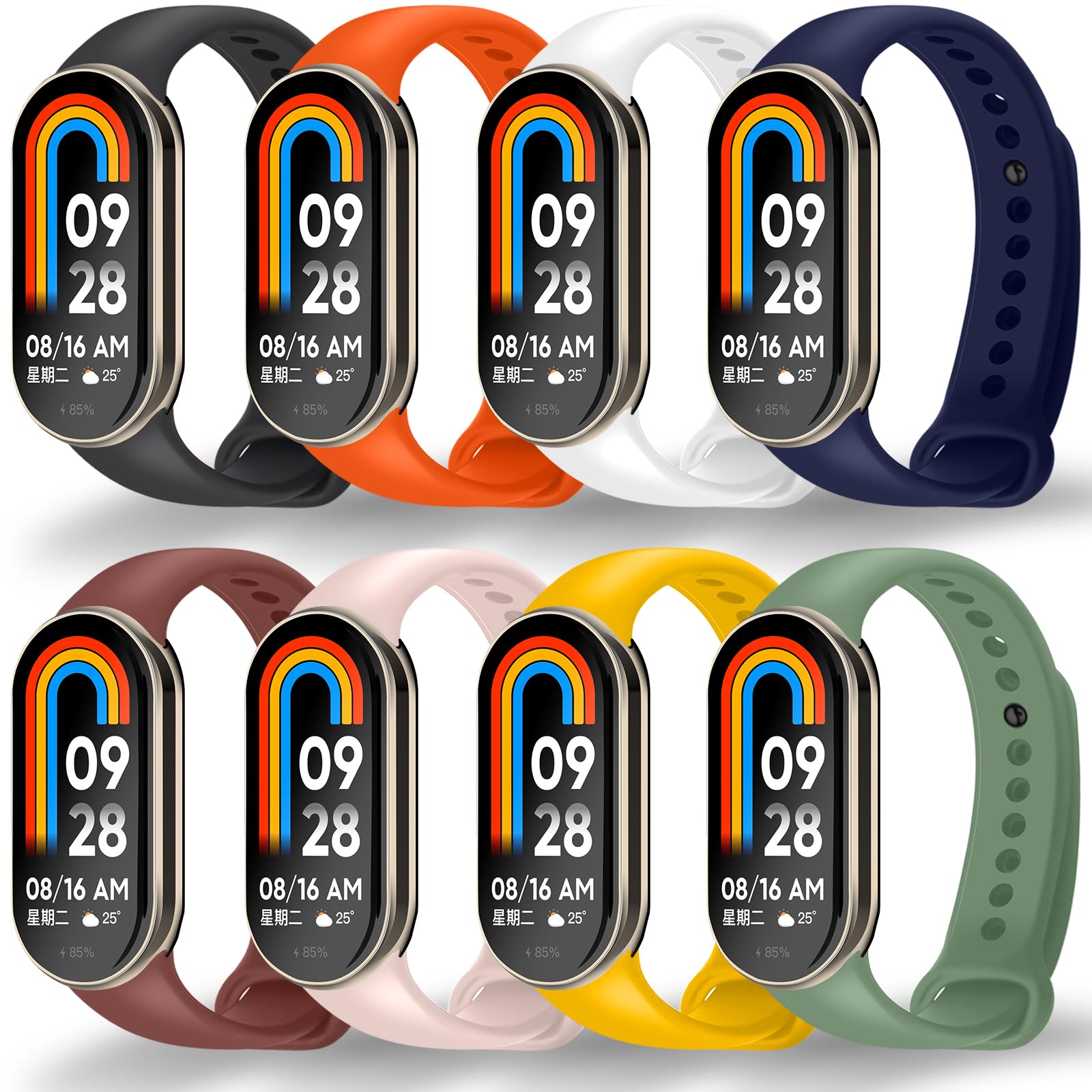 BANGTING Cinturino Compatibile Xiaomi Smart Band 8/9 (8 pezzi)
