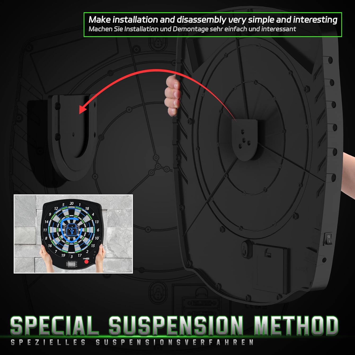 Cyeelife Bersaglio Elettronico con 12 Freccette - immagine 4