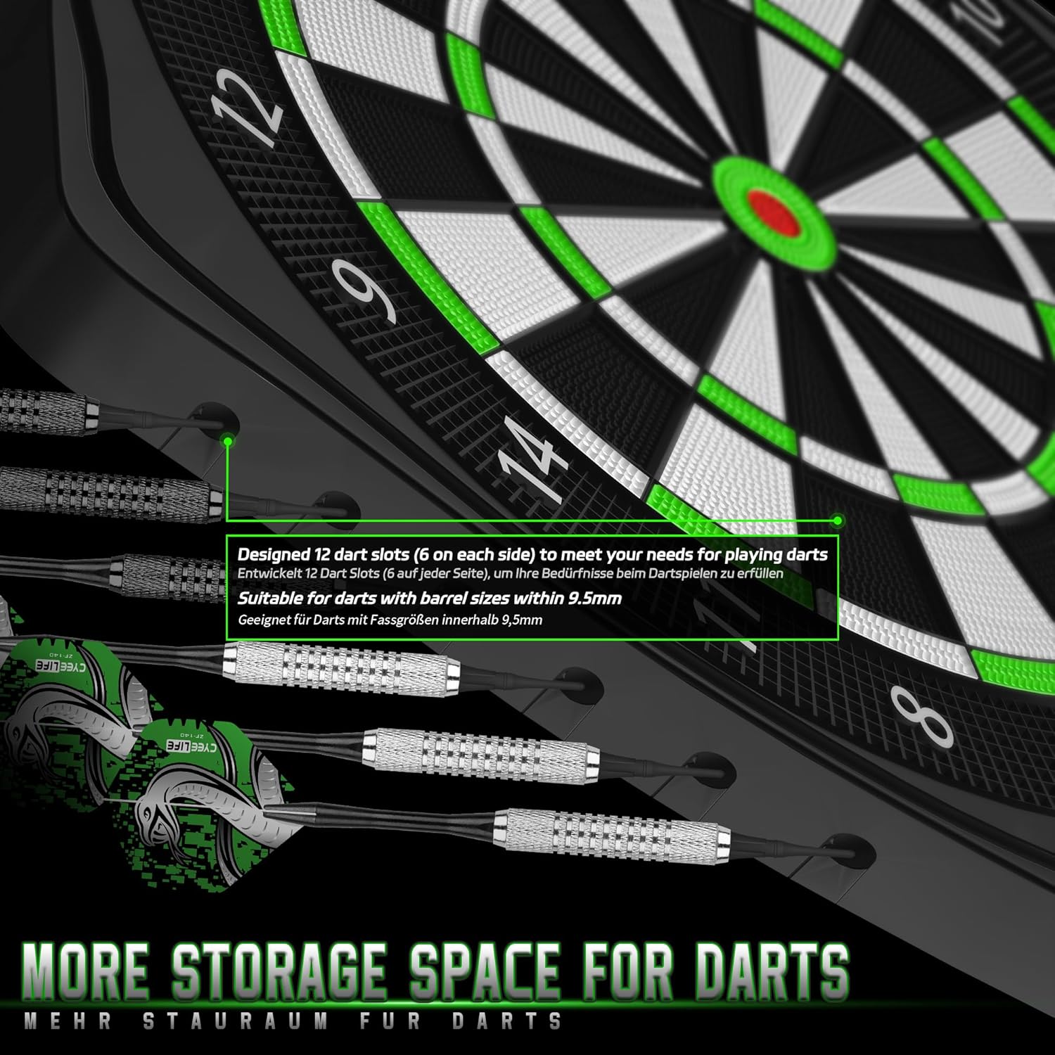 Cyeelife Bersaglio Elettronico con 12 Freccette - immagine 5